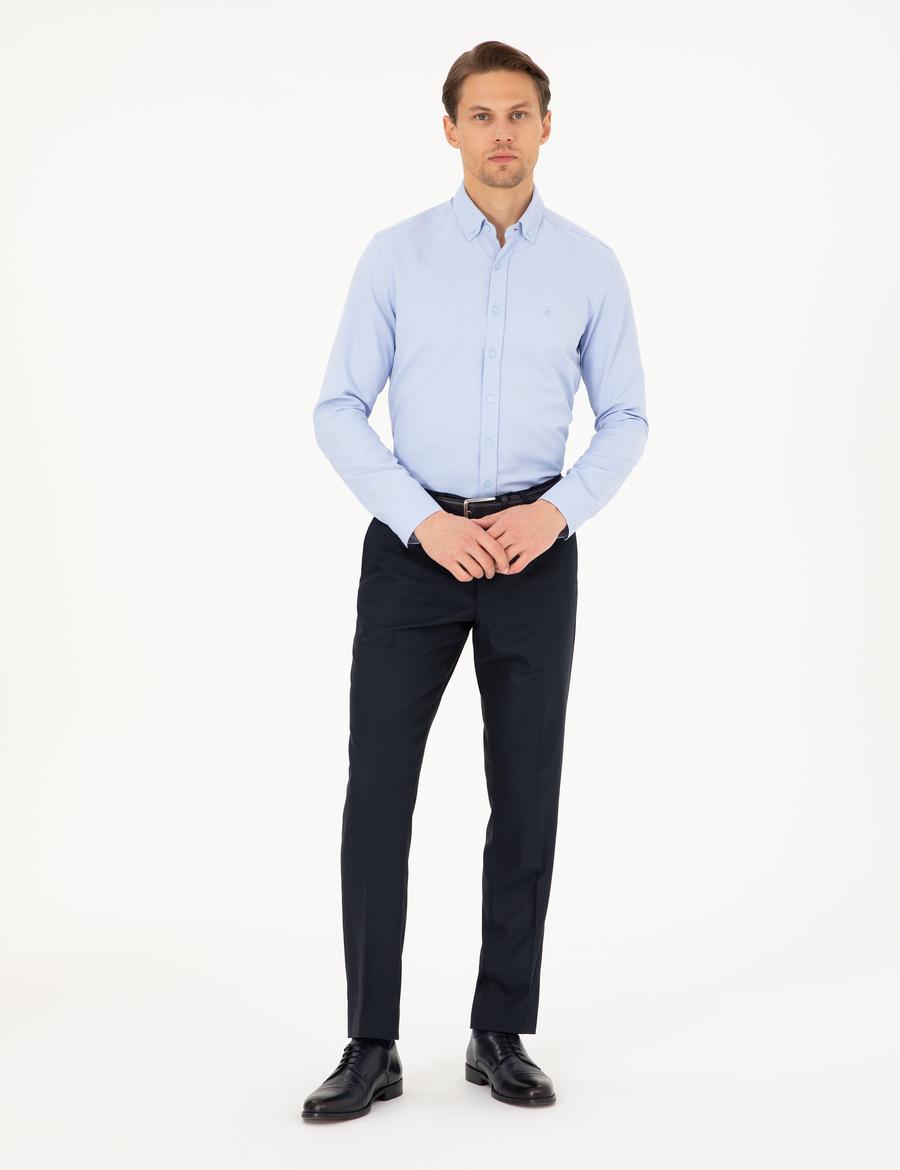 Koyu Mavi Slim Fit Kumaş Pantolon