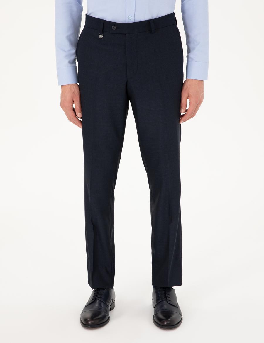 Koyu Mavi Slim Fit Kumaş Pantolon