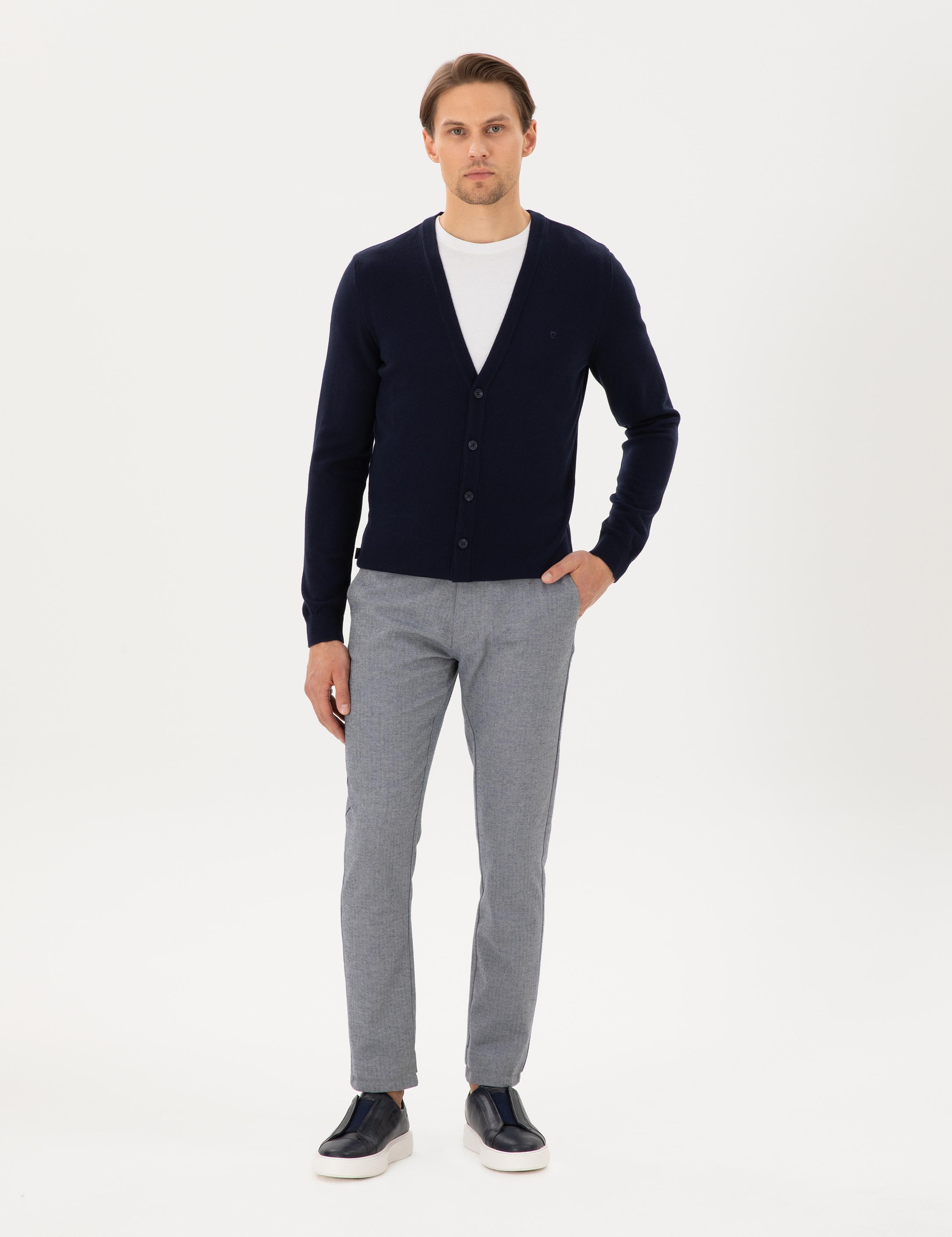 Açık Lacivert Slim Fit Kanvas Pantolon