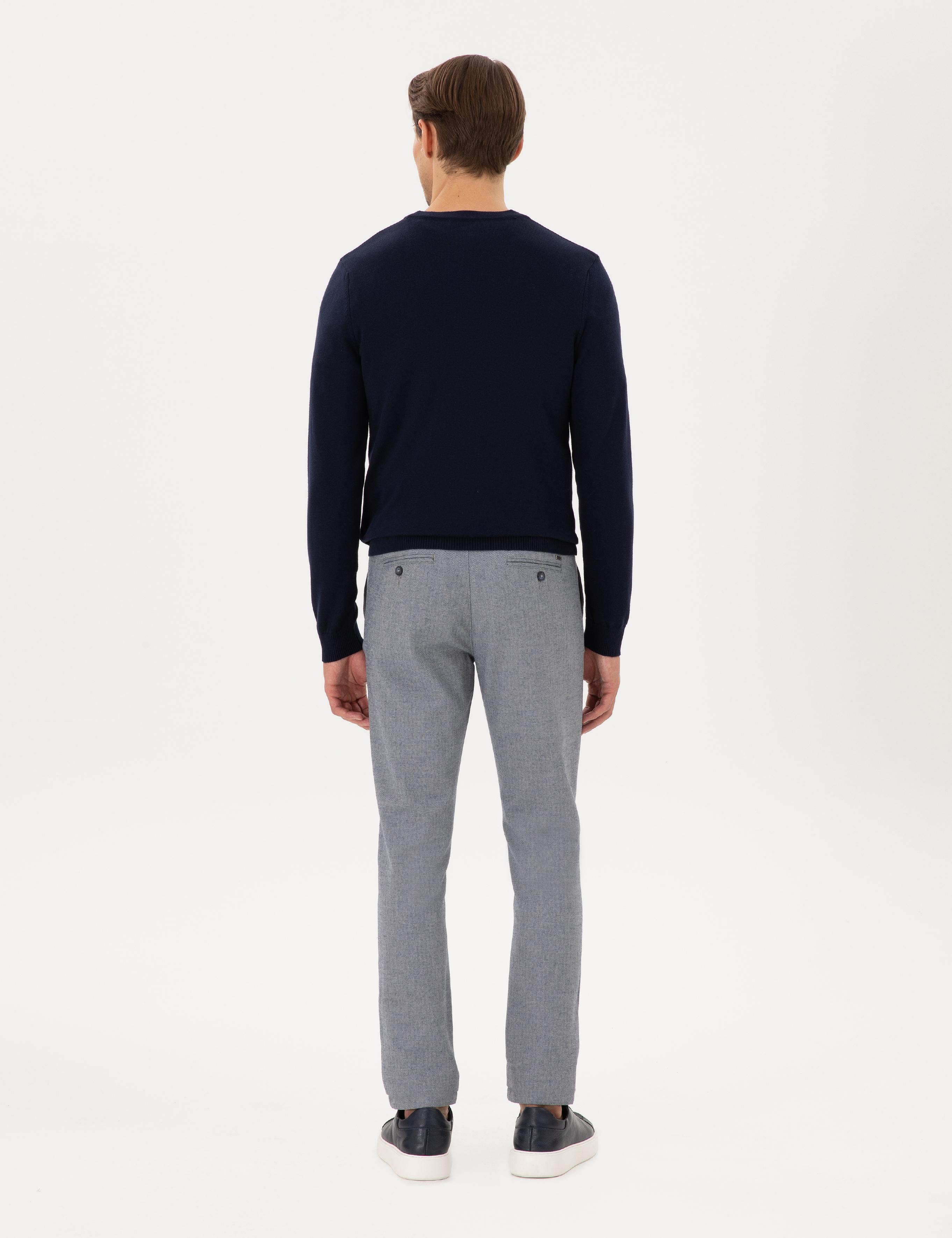 Açık Lacivert Slim Fit Kanvas Pantolon