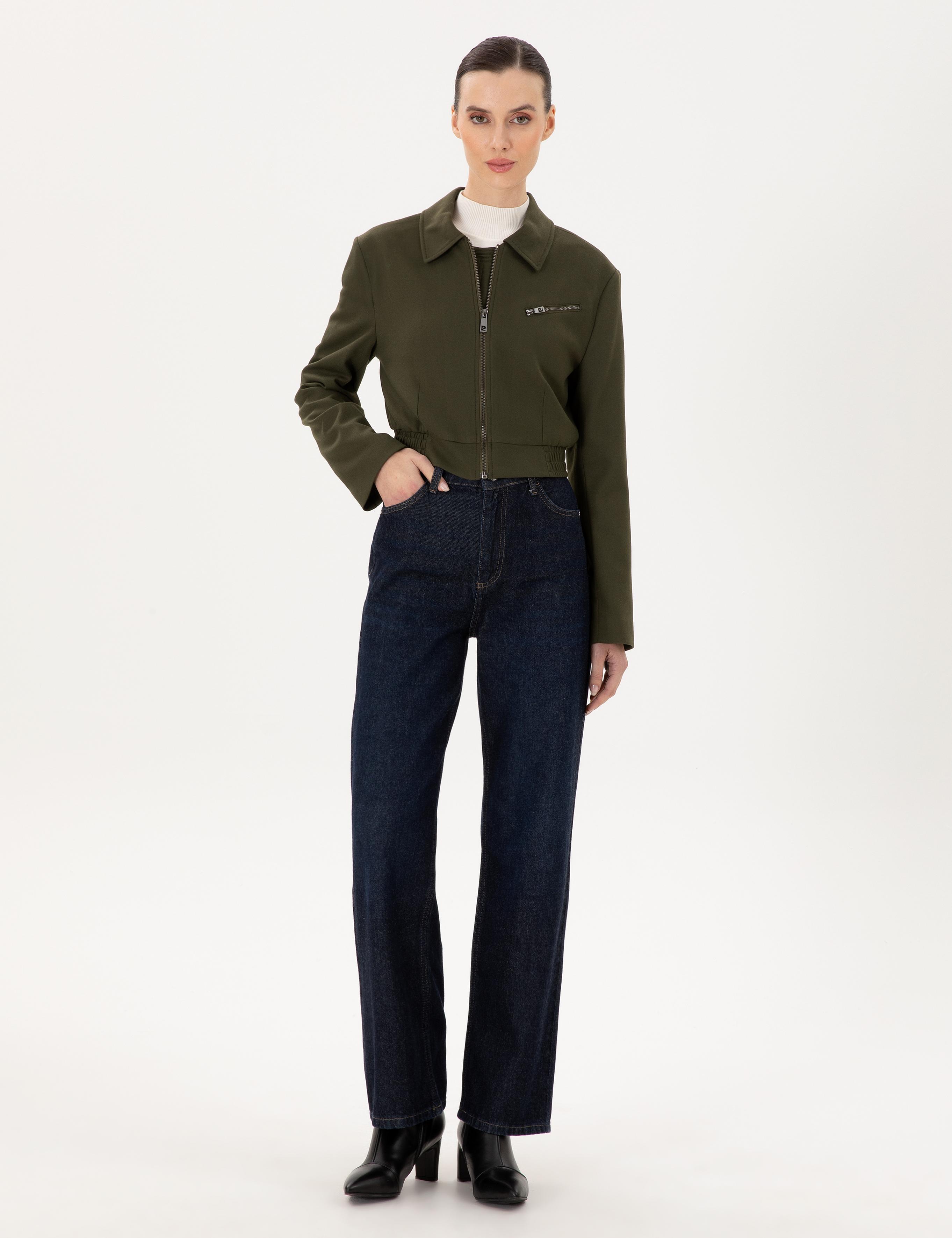 Haki Crop Top Ceket