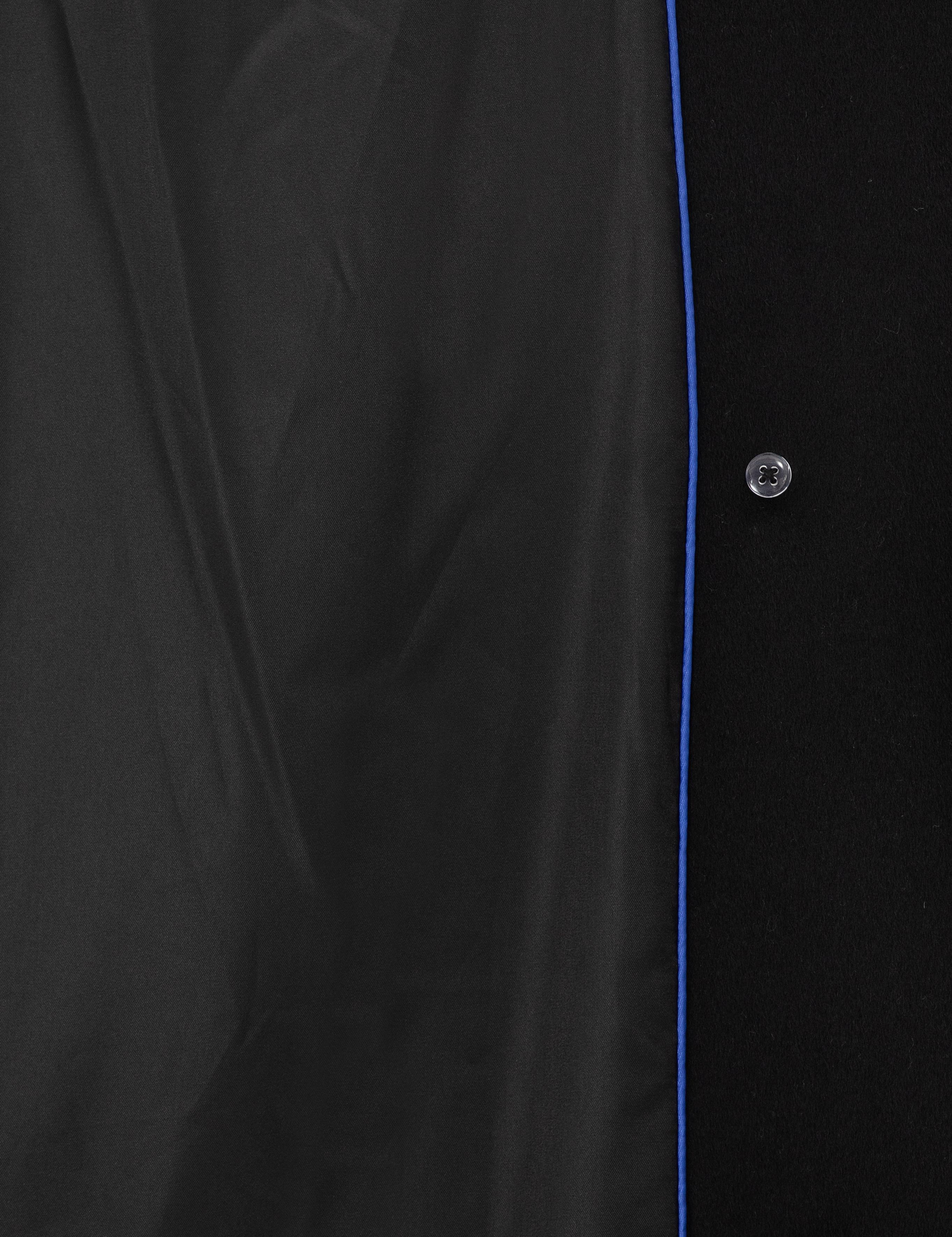 Siyah Comfort Fit Kaşe Kaban