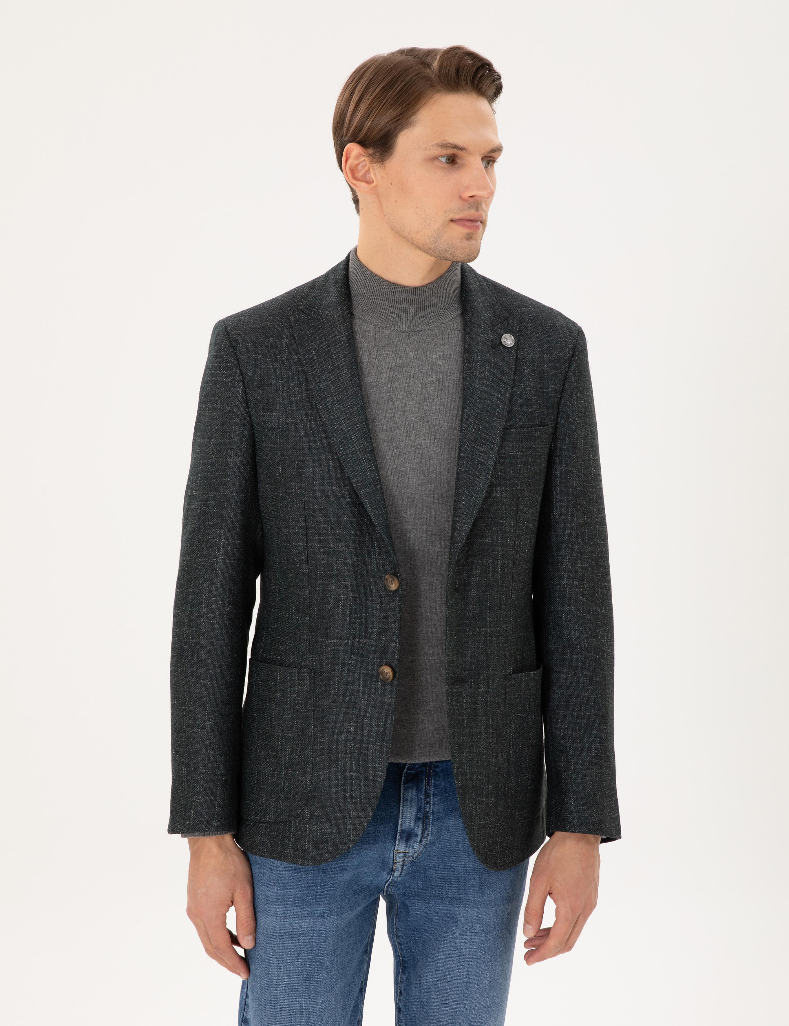 Koyu Yeşil Slim Fit Ceket