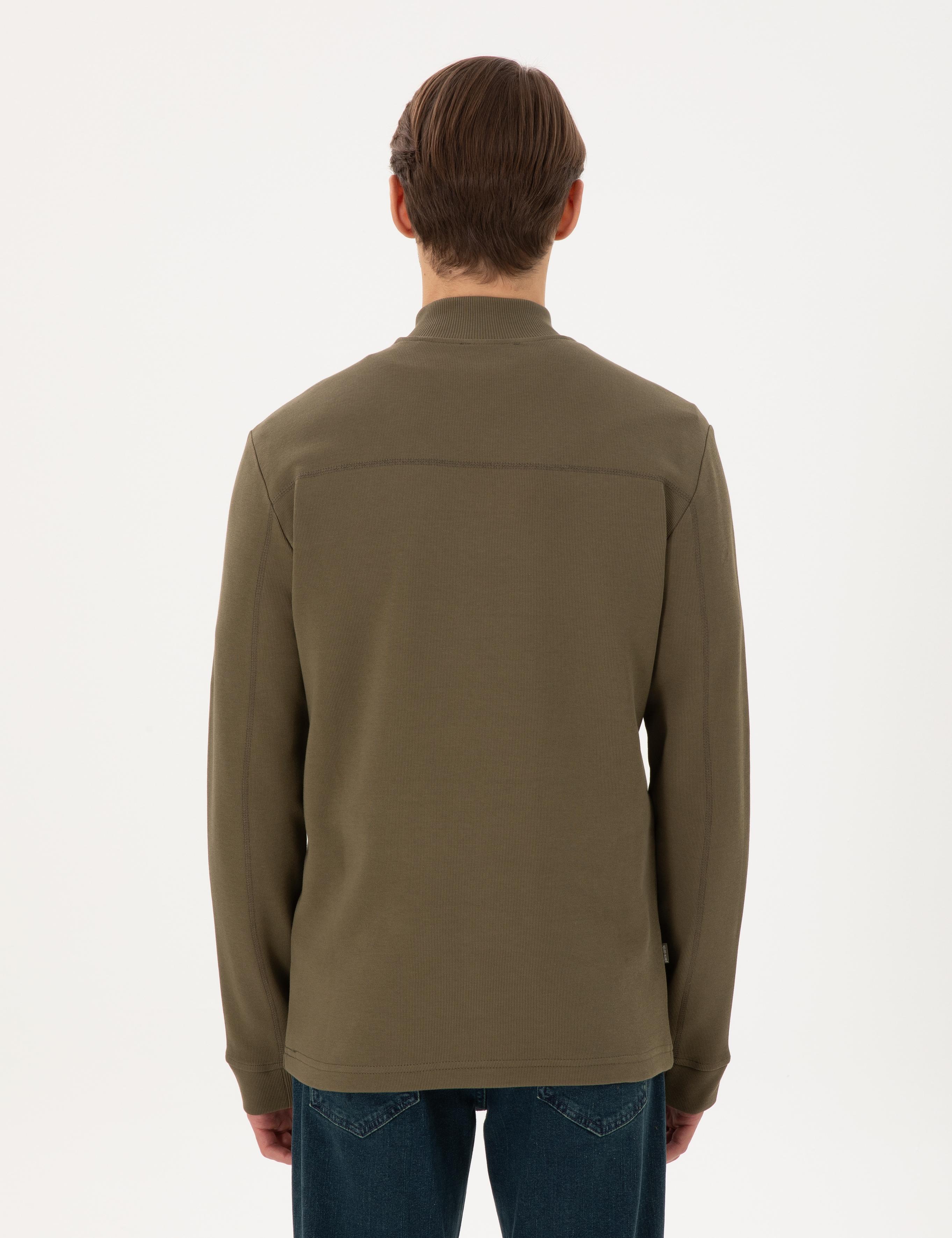 Koyu Haki Regular Fit Sweatshirt
