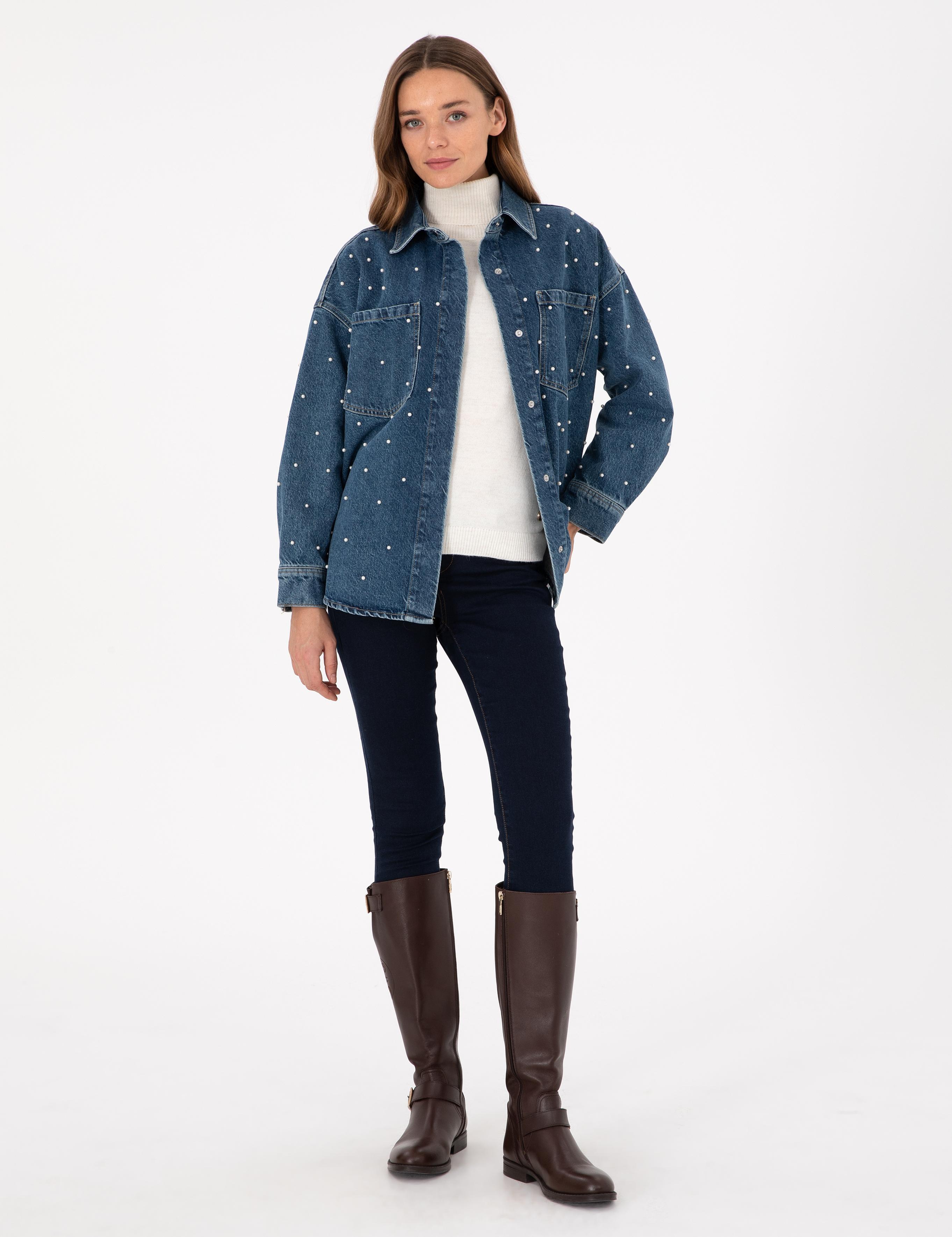 İndigo Comfort Fit Jean Ceket