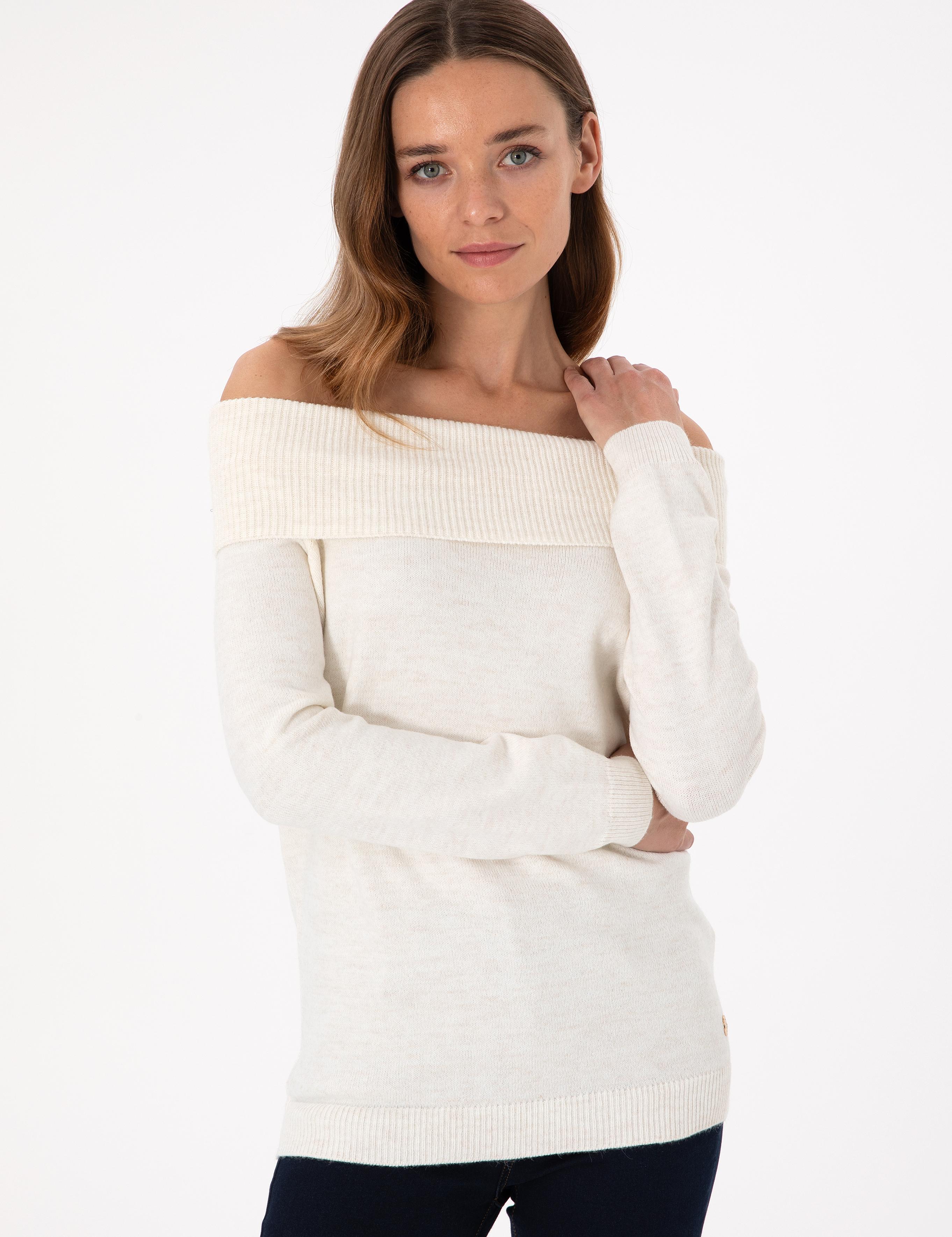 Ekru Slim Fit Kazak