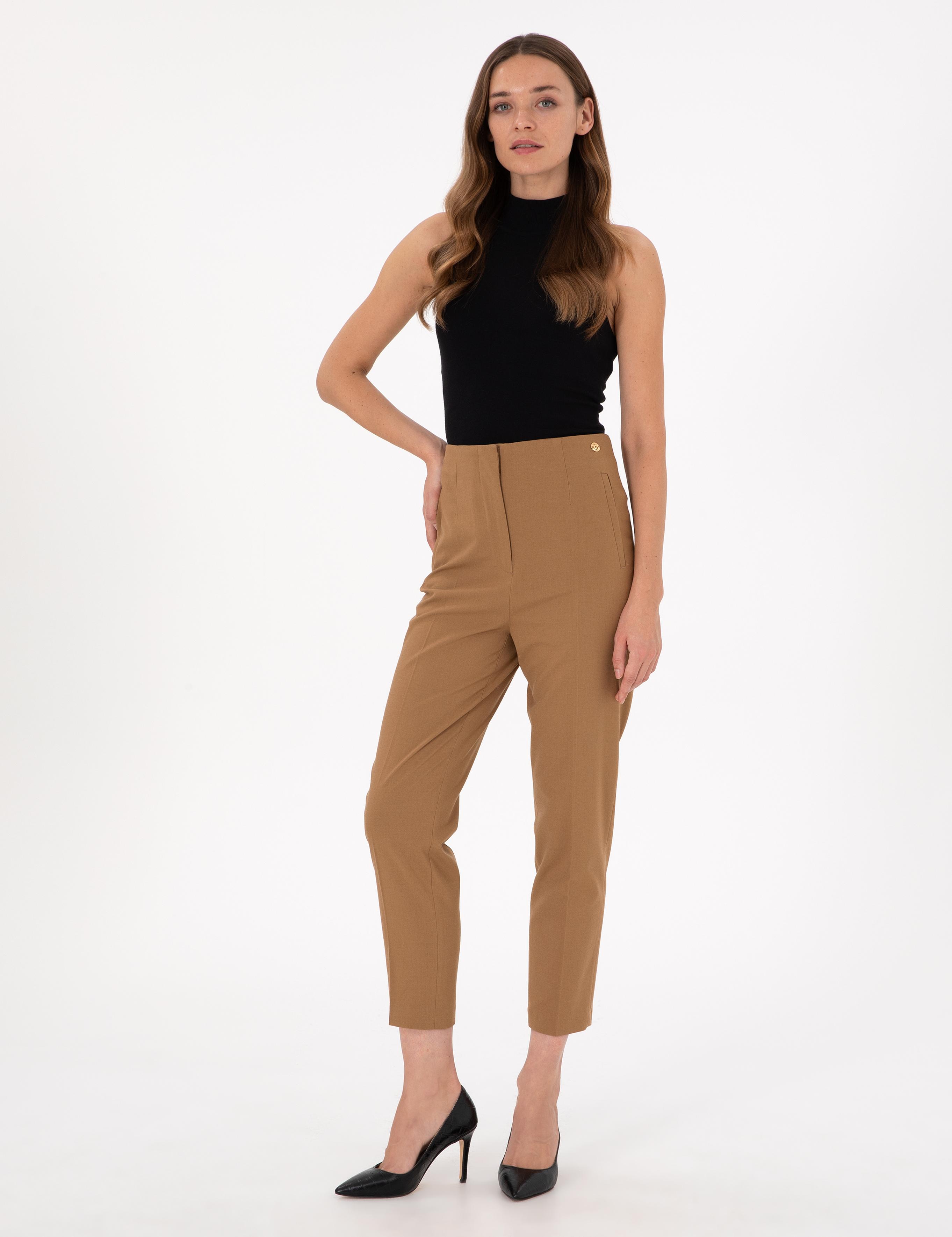 Bej Carrot Fit Kumaş Pantolon