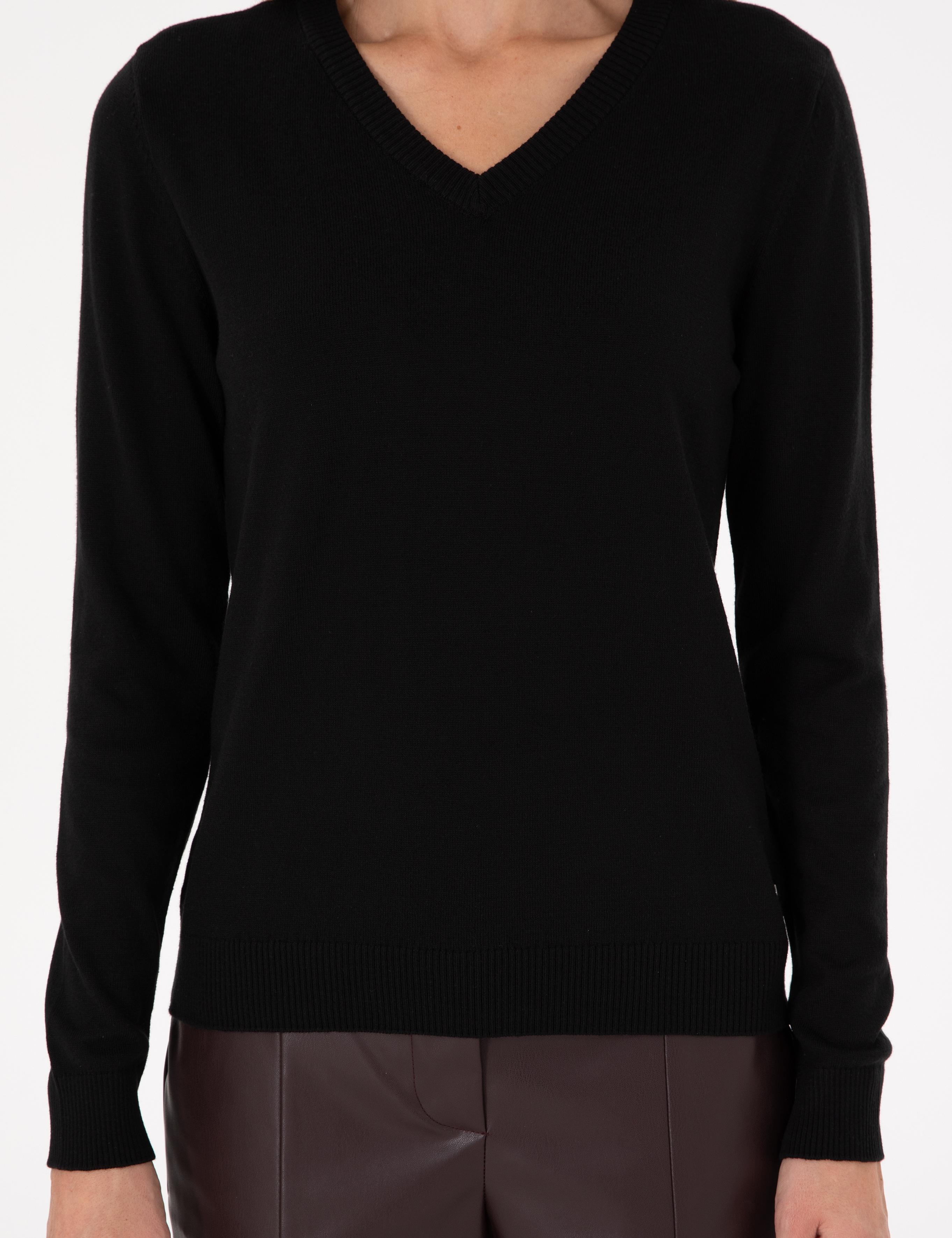 Siyah Slim Fit Basic Kazak