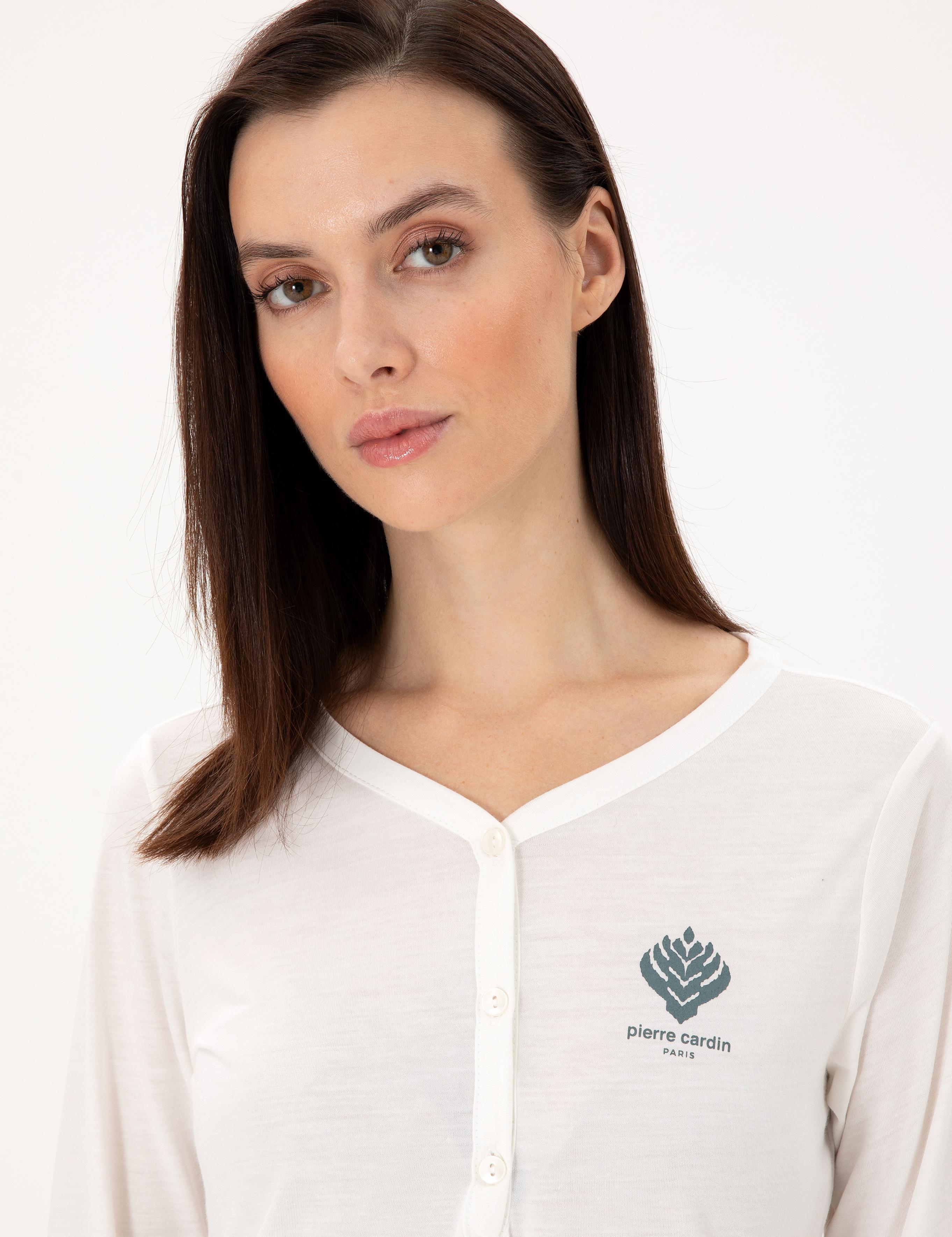 Krem Pijama Takımı