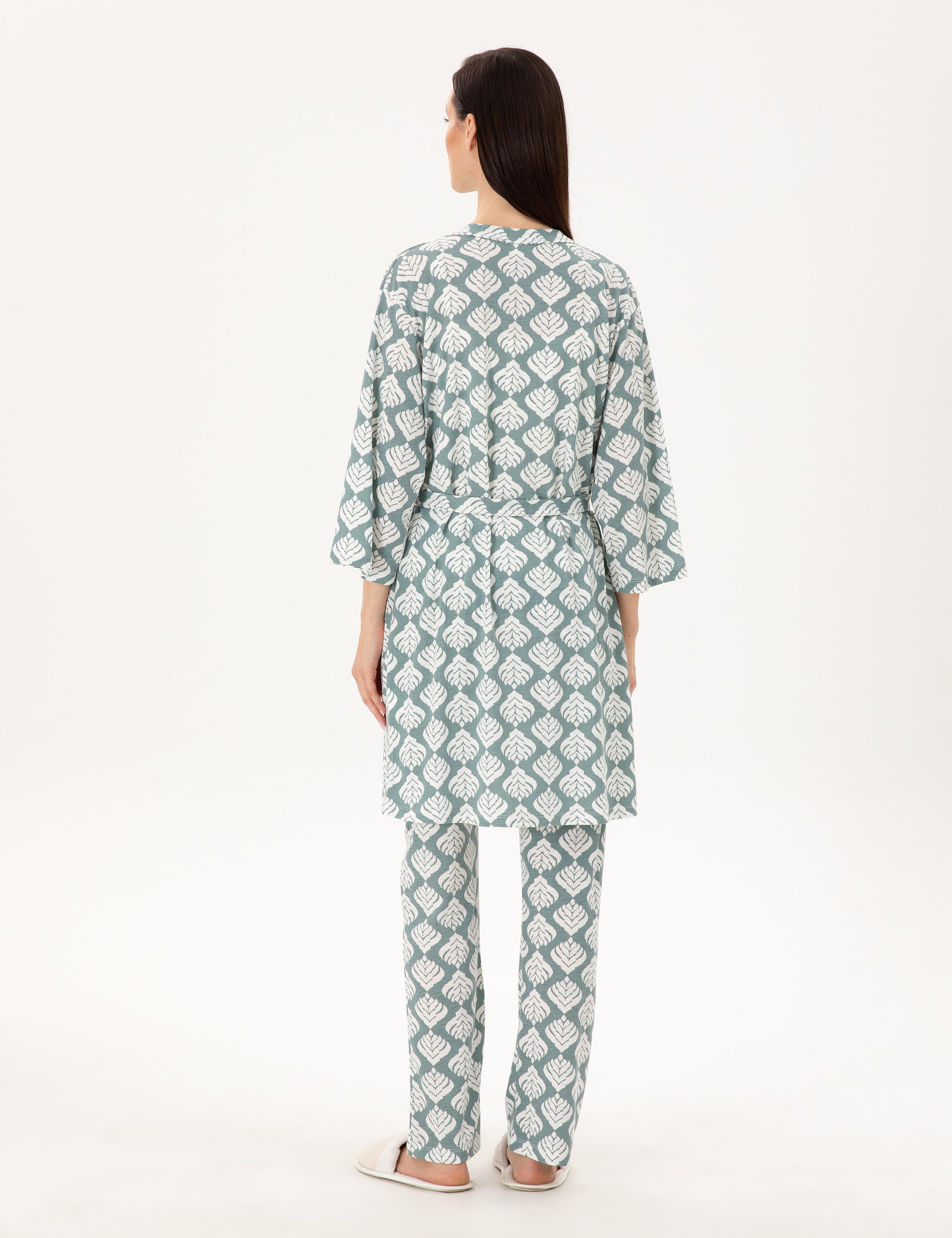 Krem 3'lü Pijama Takımı