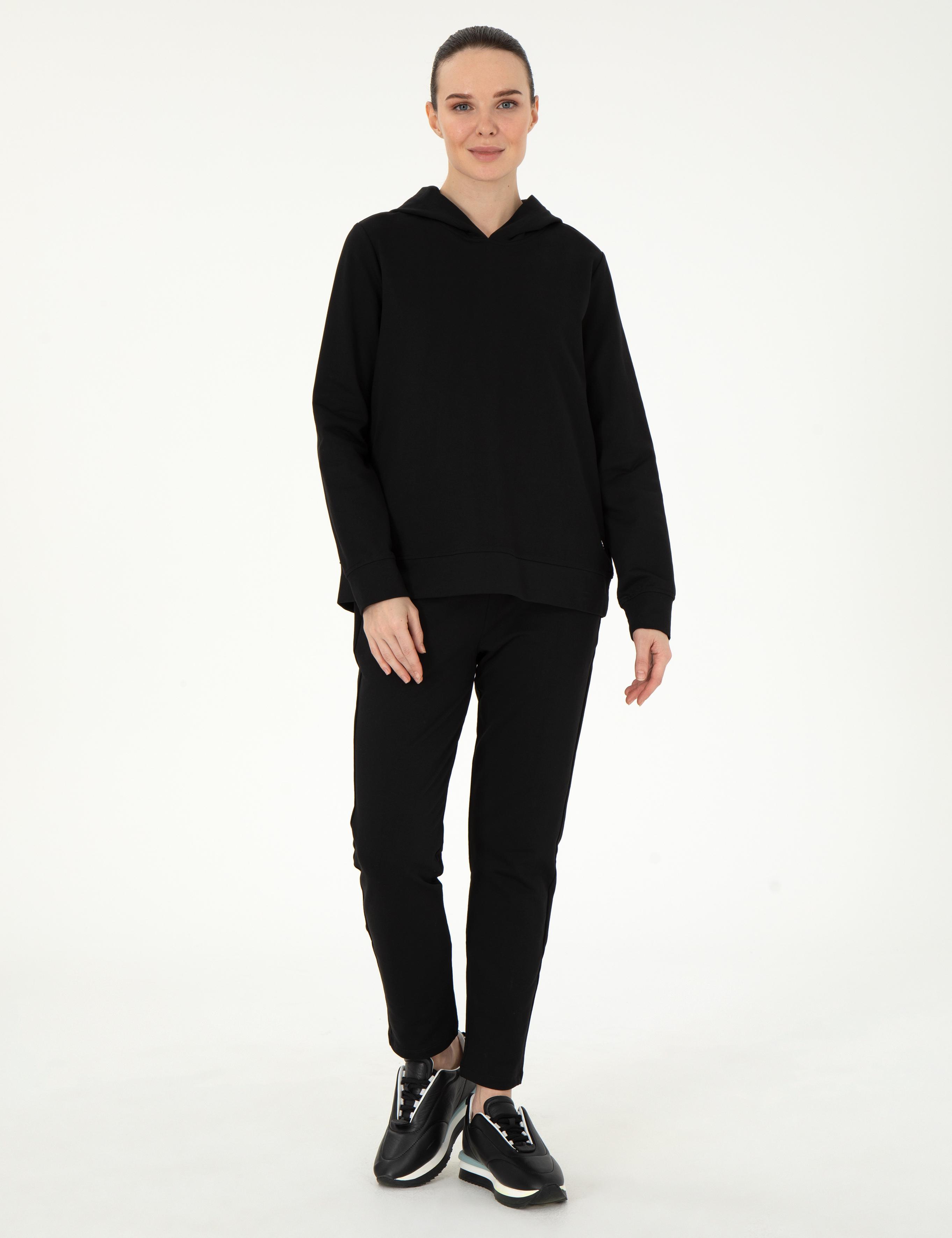 Siyah Oversize Kapüşonlu Sweatshirt