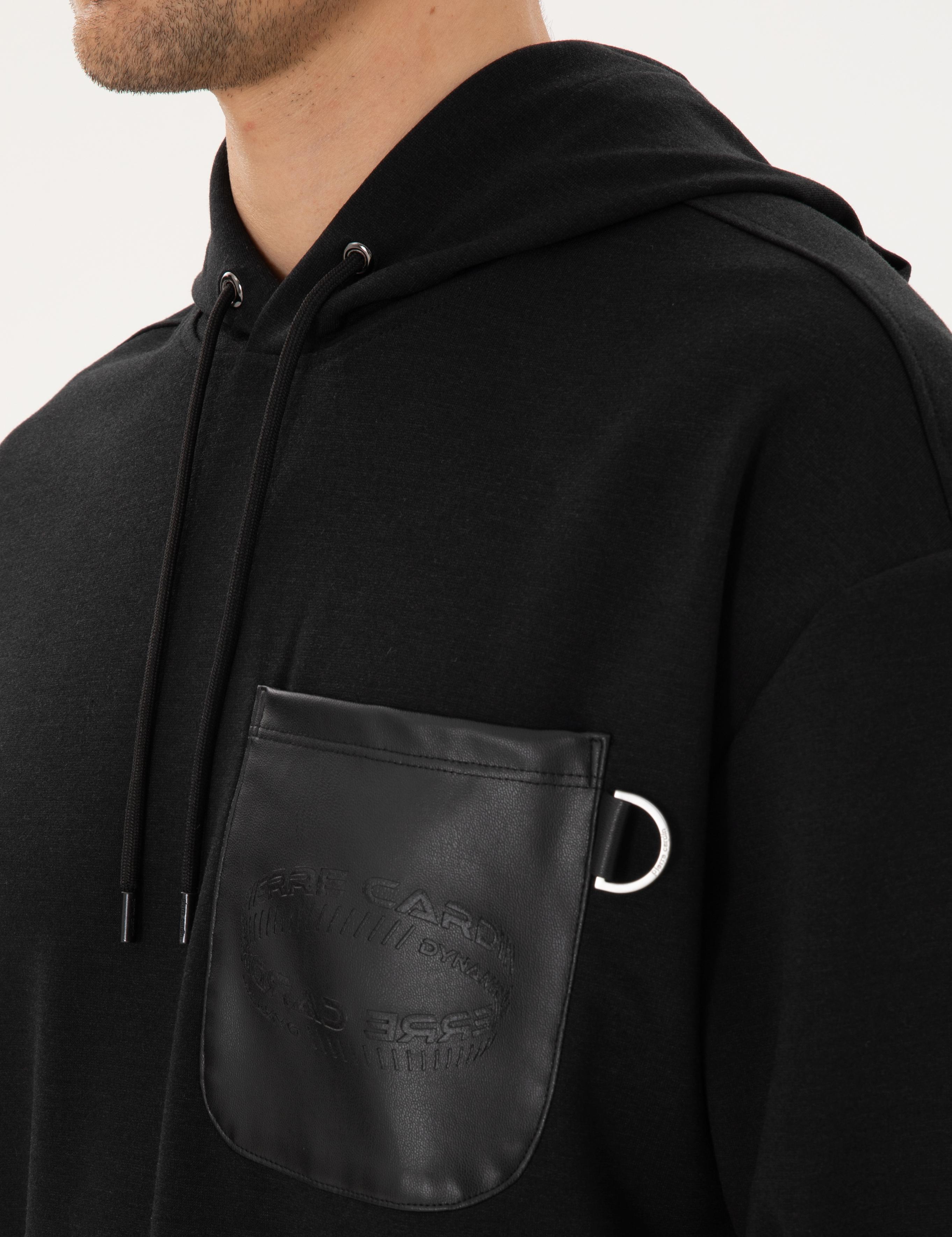 Siyah Comfort Fit Sweatshirt