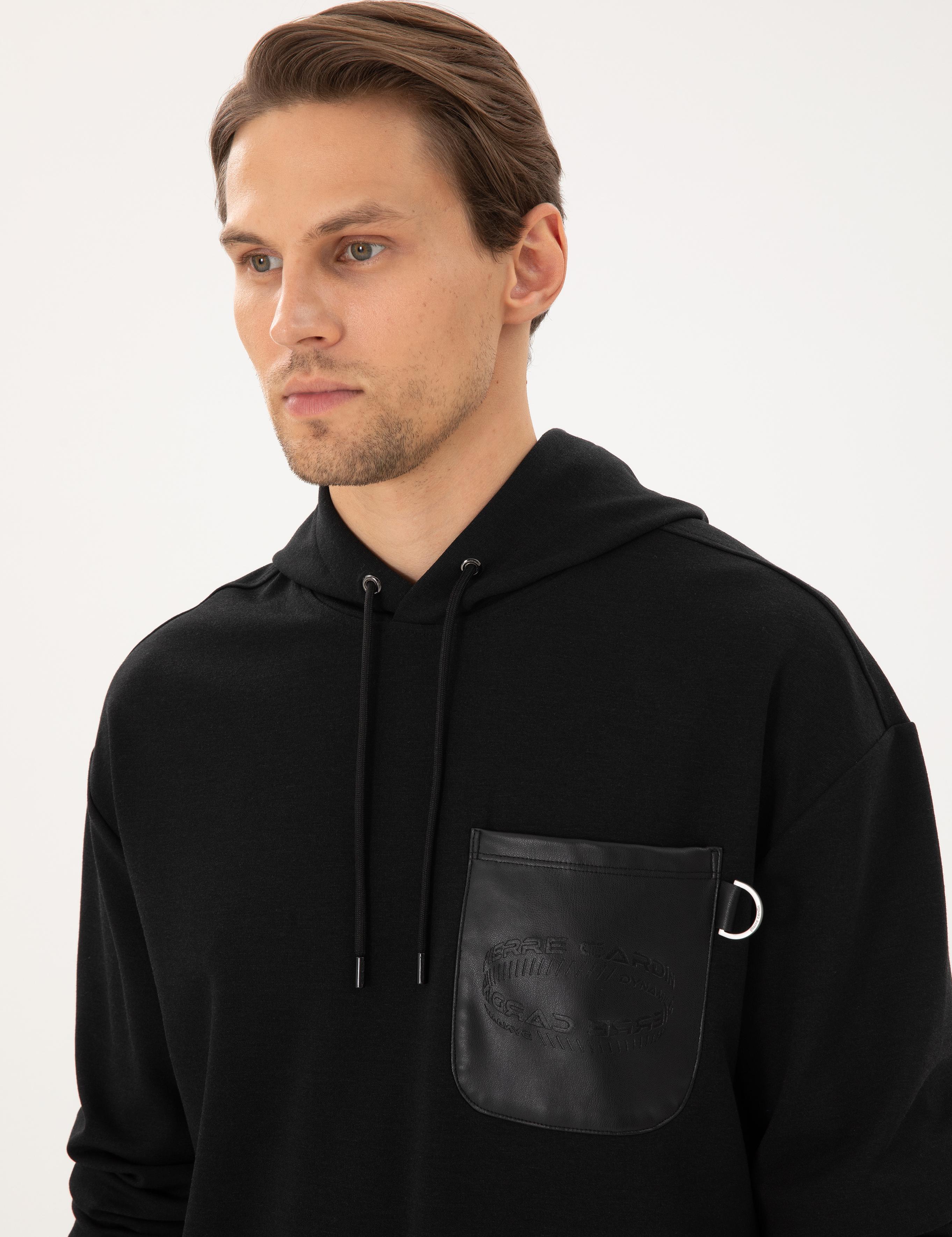Siyah Comfort Fit Sweatshirt