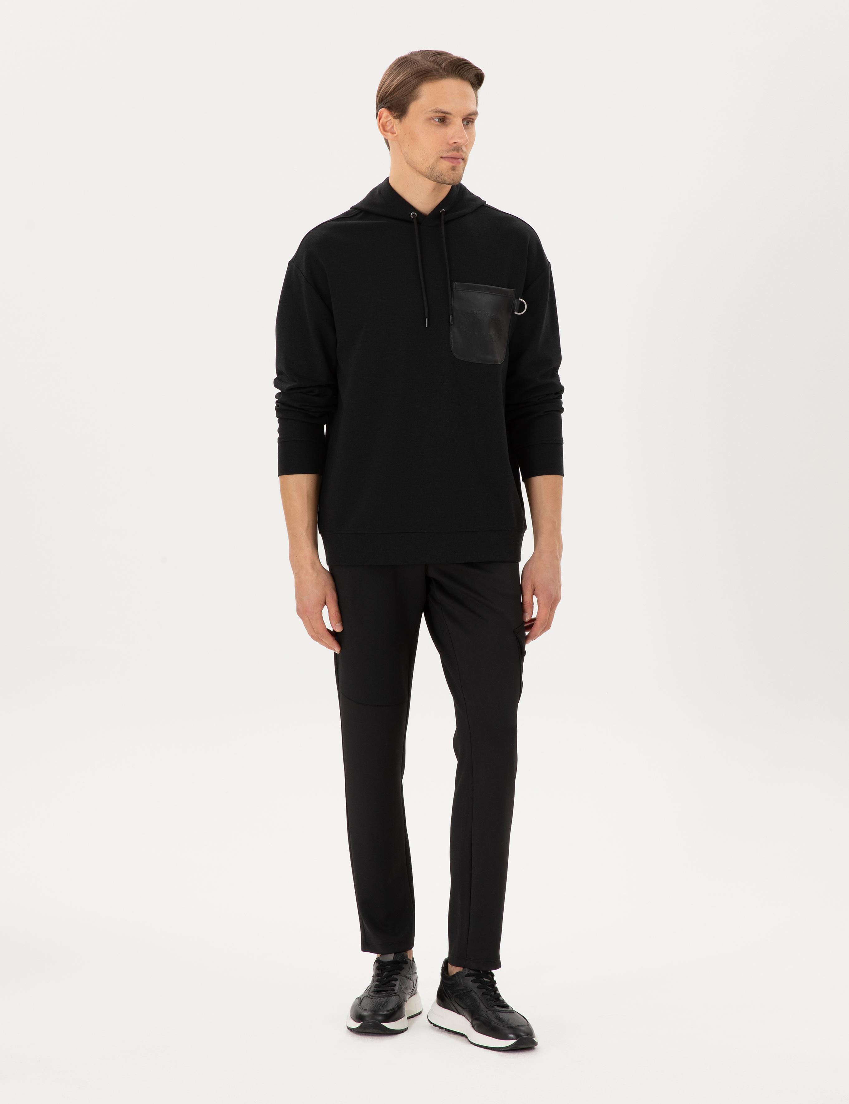 Siyah Comfort Fit Sweatshirt