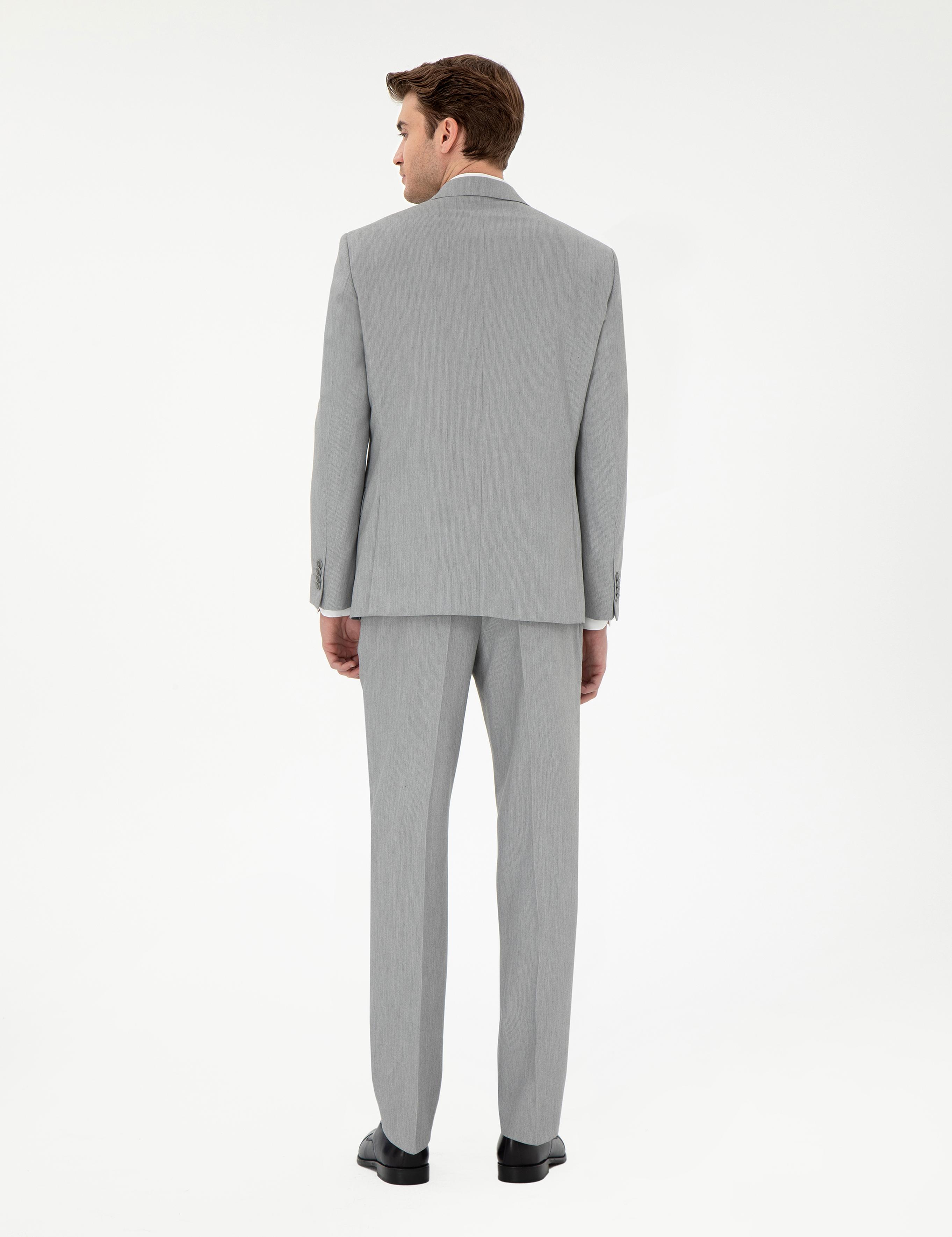 Gri Slim Fit Takım Elbise