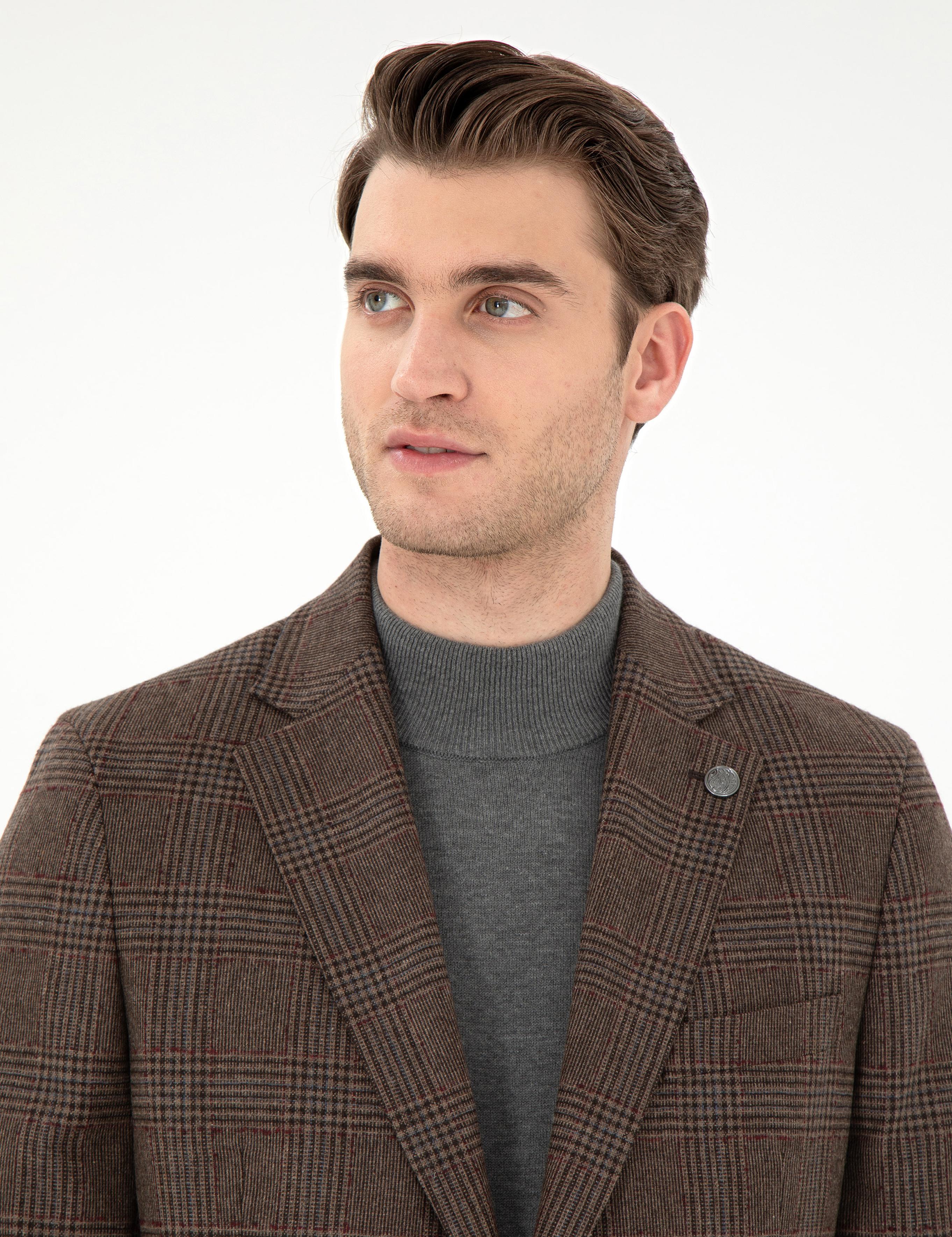Kahverengi Slim Fit Ceket