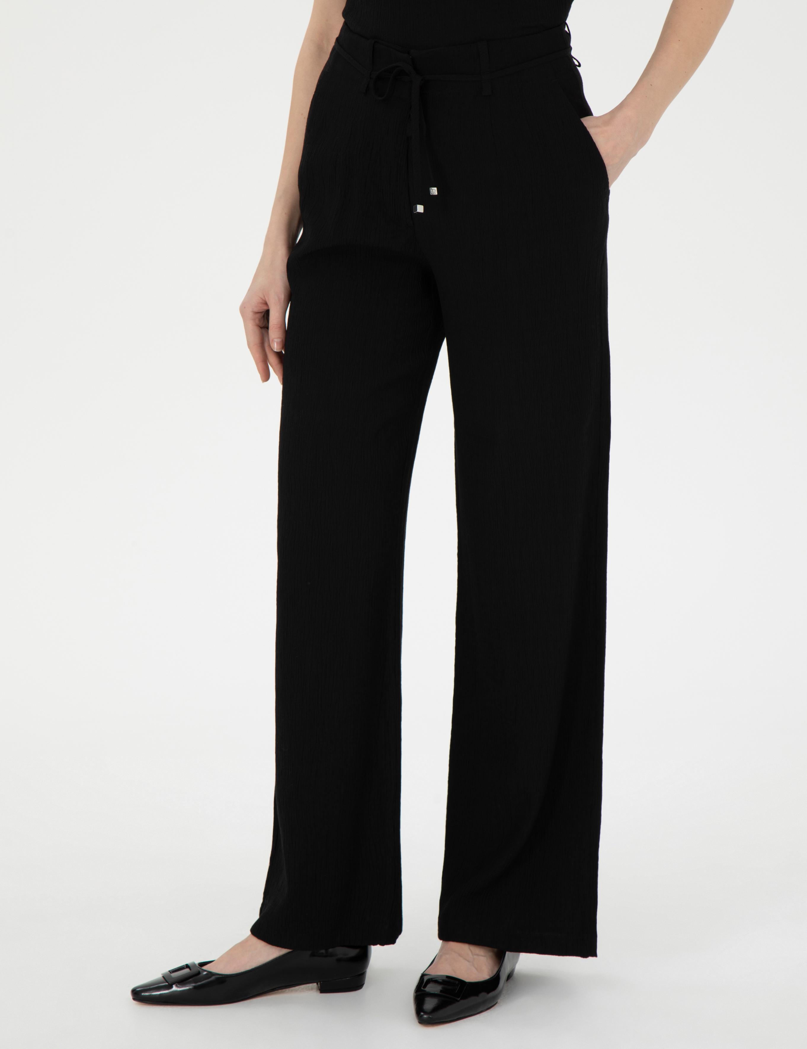 Siyah Yüksek Bel Loose Fit Pantolon
