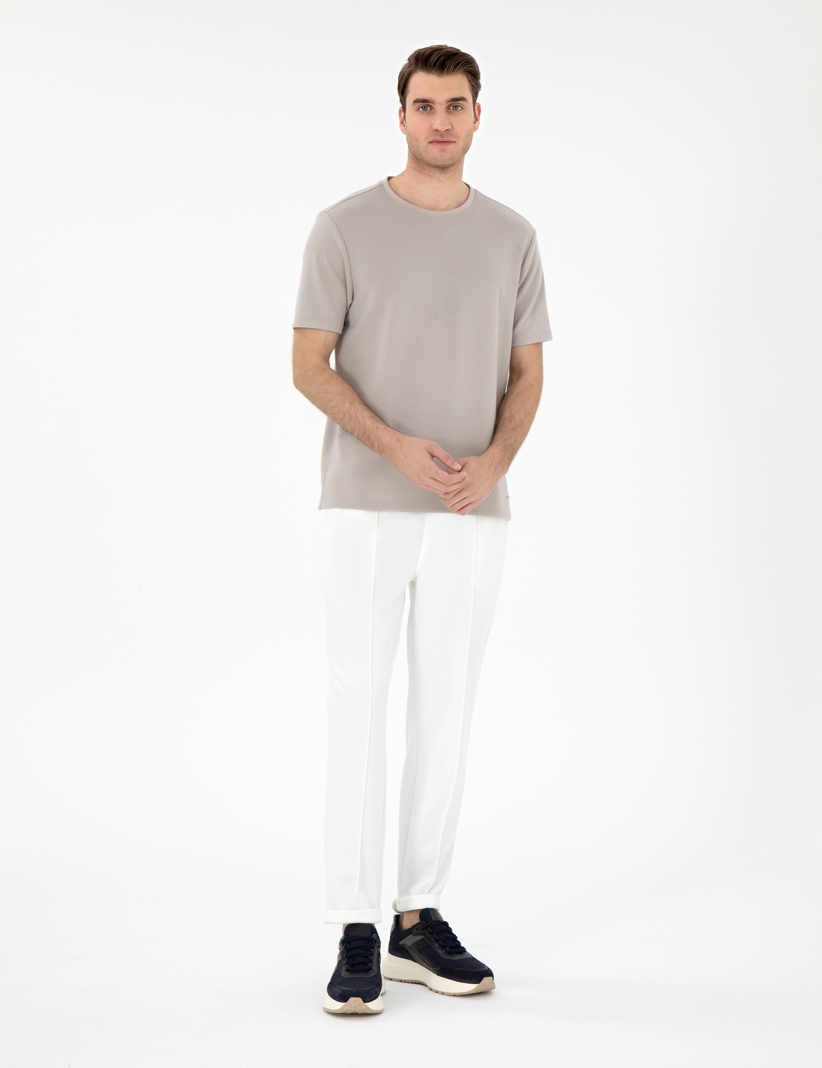 Ekru Slim Fit Eşofman Altı