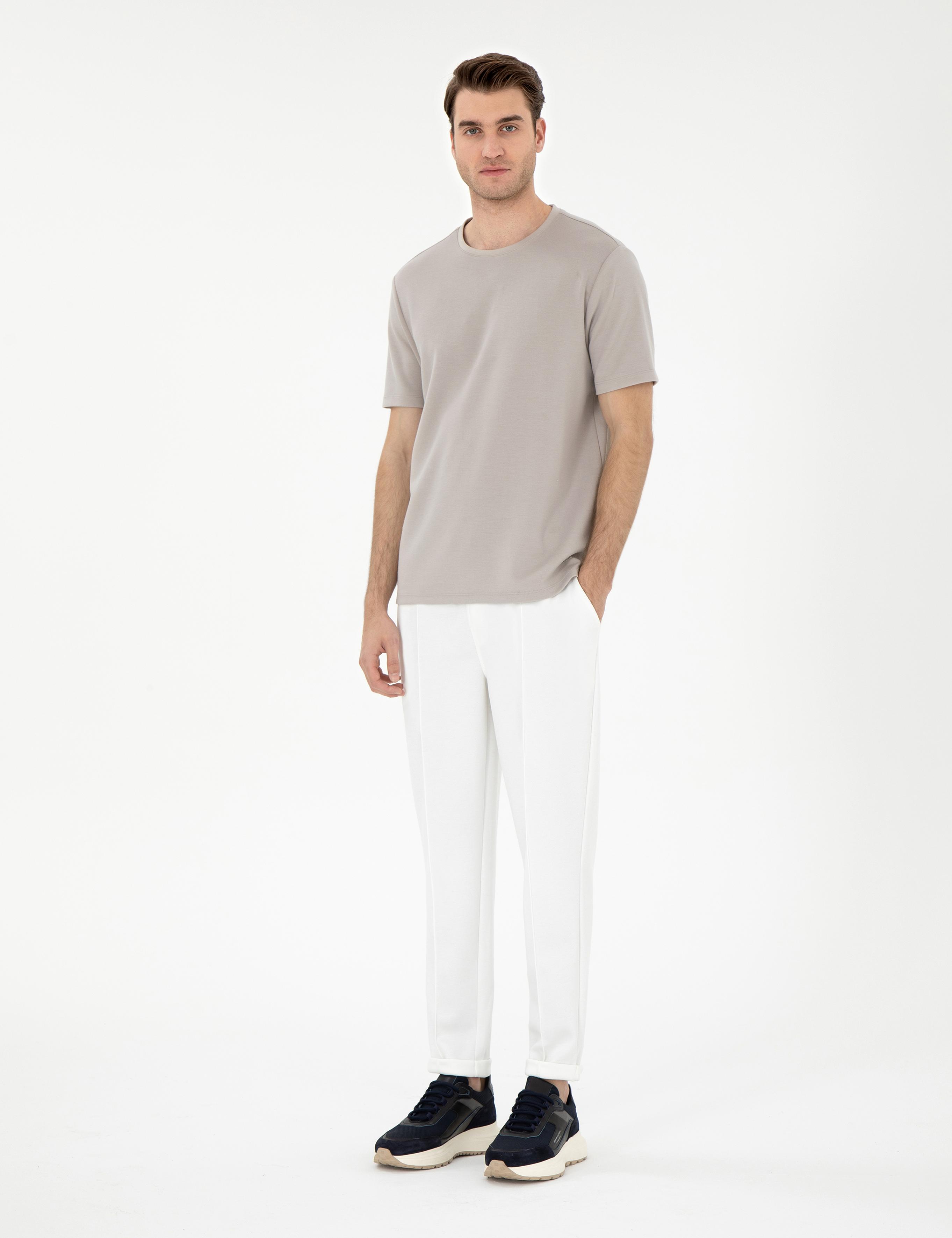 Ekru Slim Fit Eşofman Altı