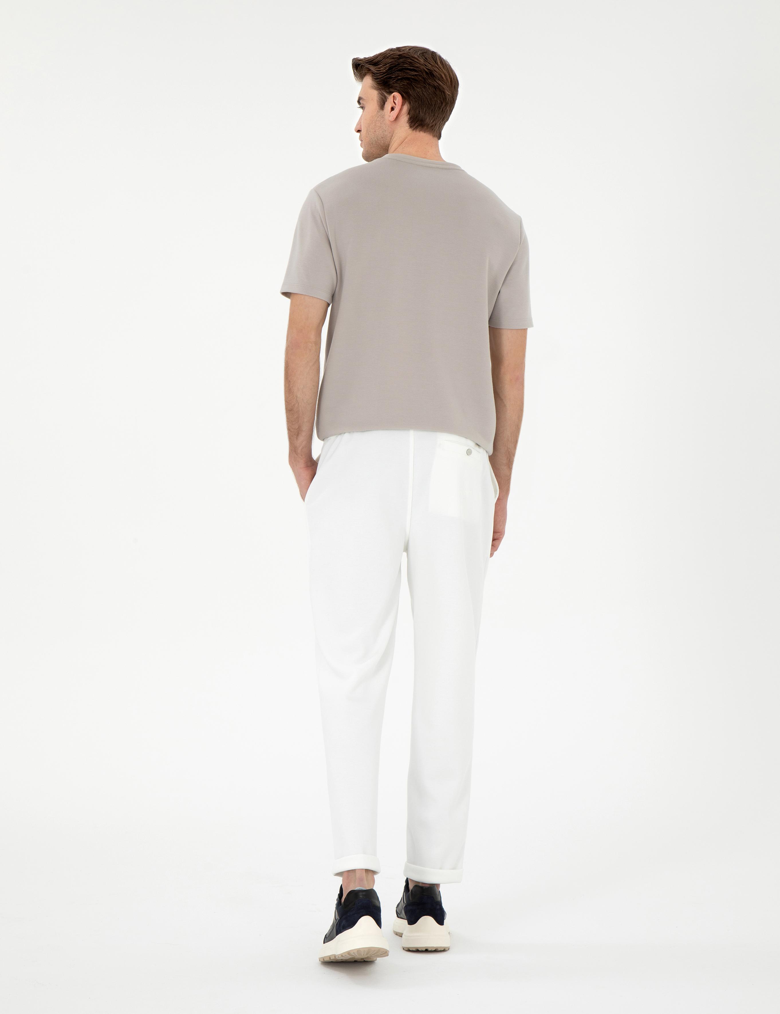 Ekru Slim Fit Eşofman Altı
