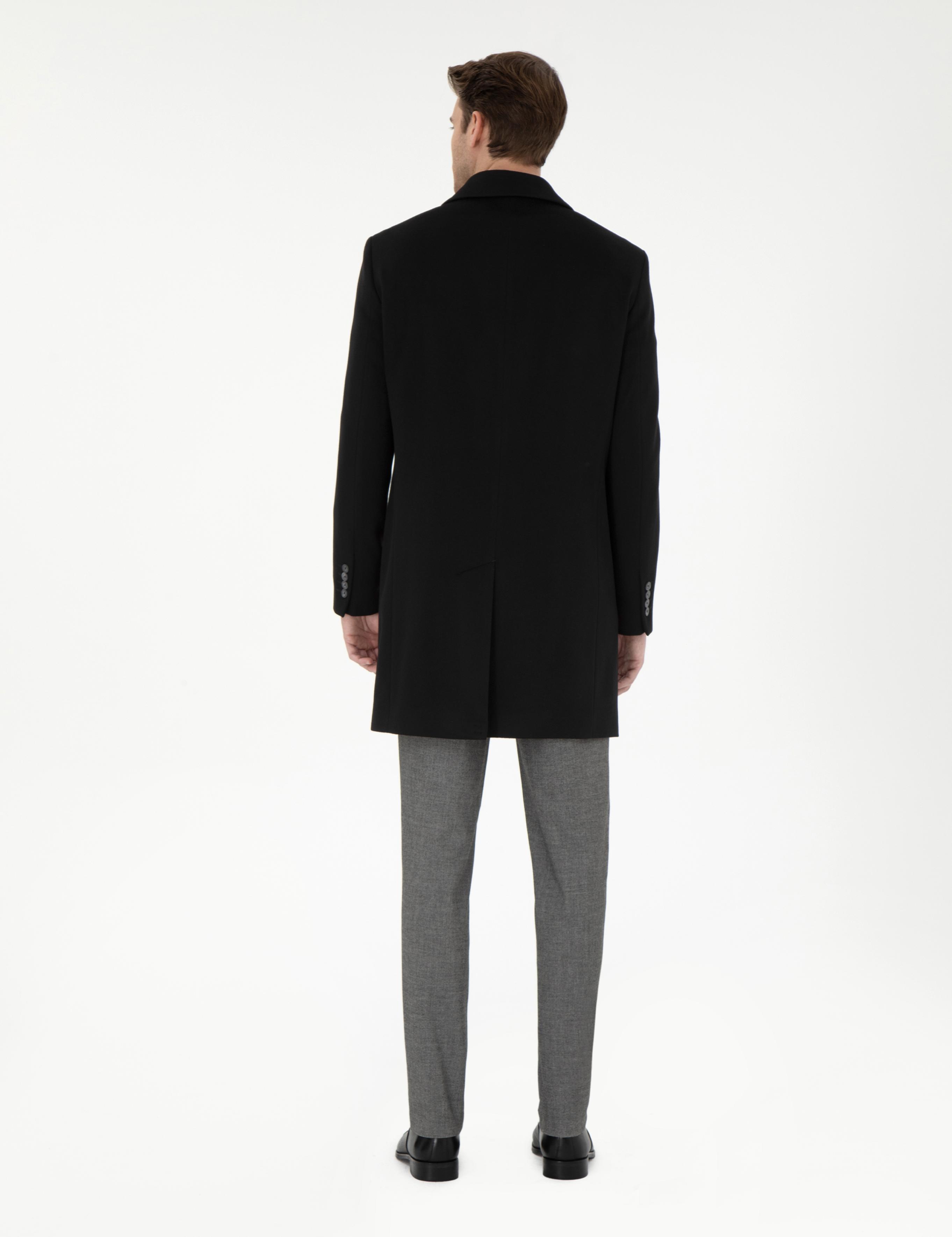 Siyah Slim Fit Palto