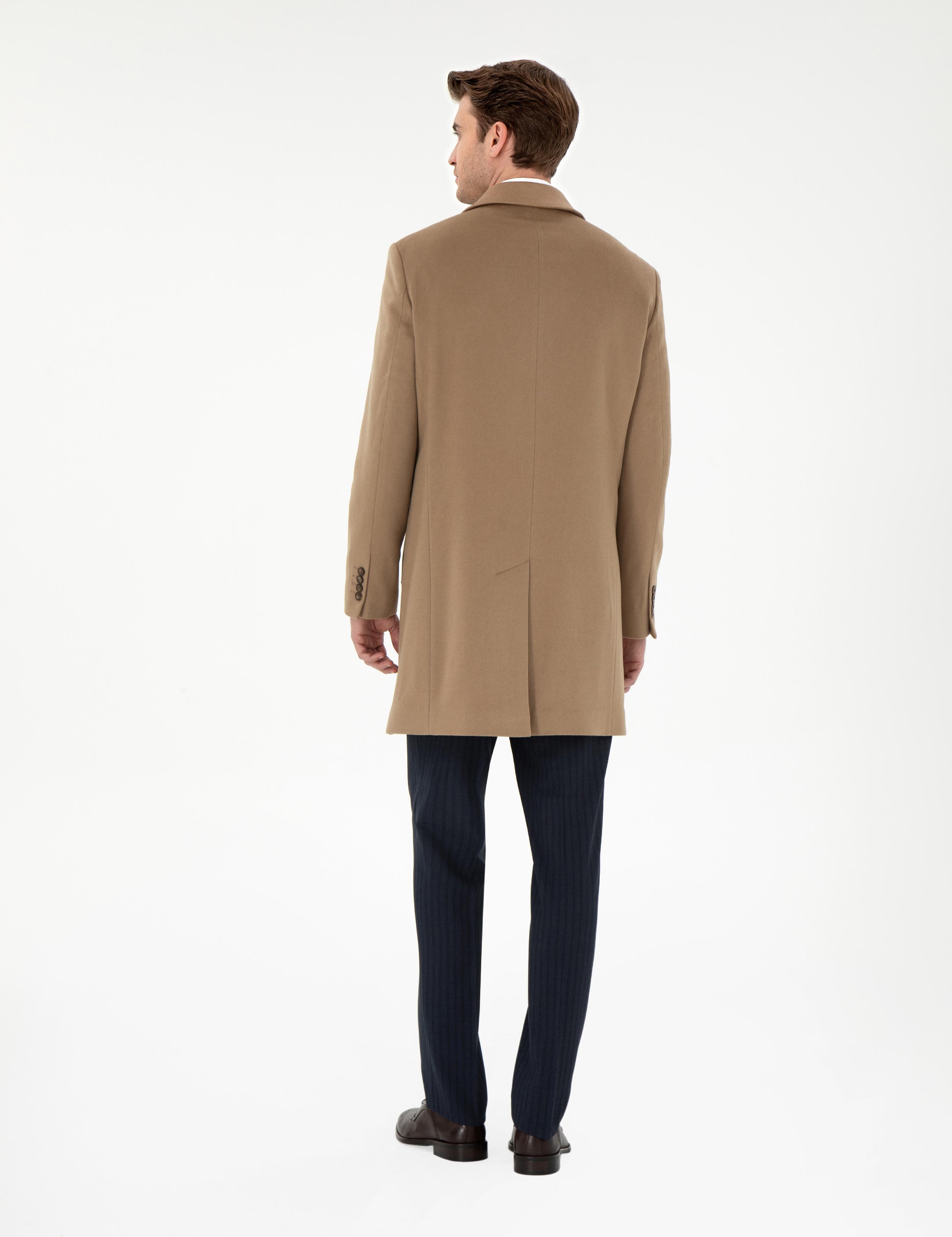 Camel Slim Fit Palto