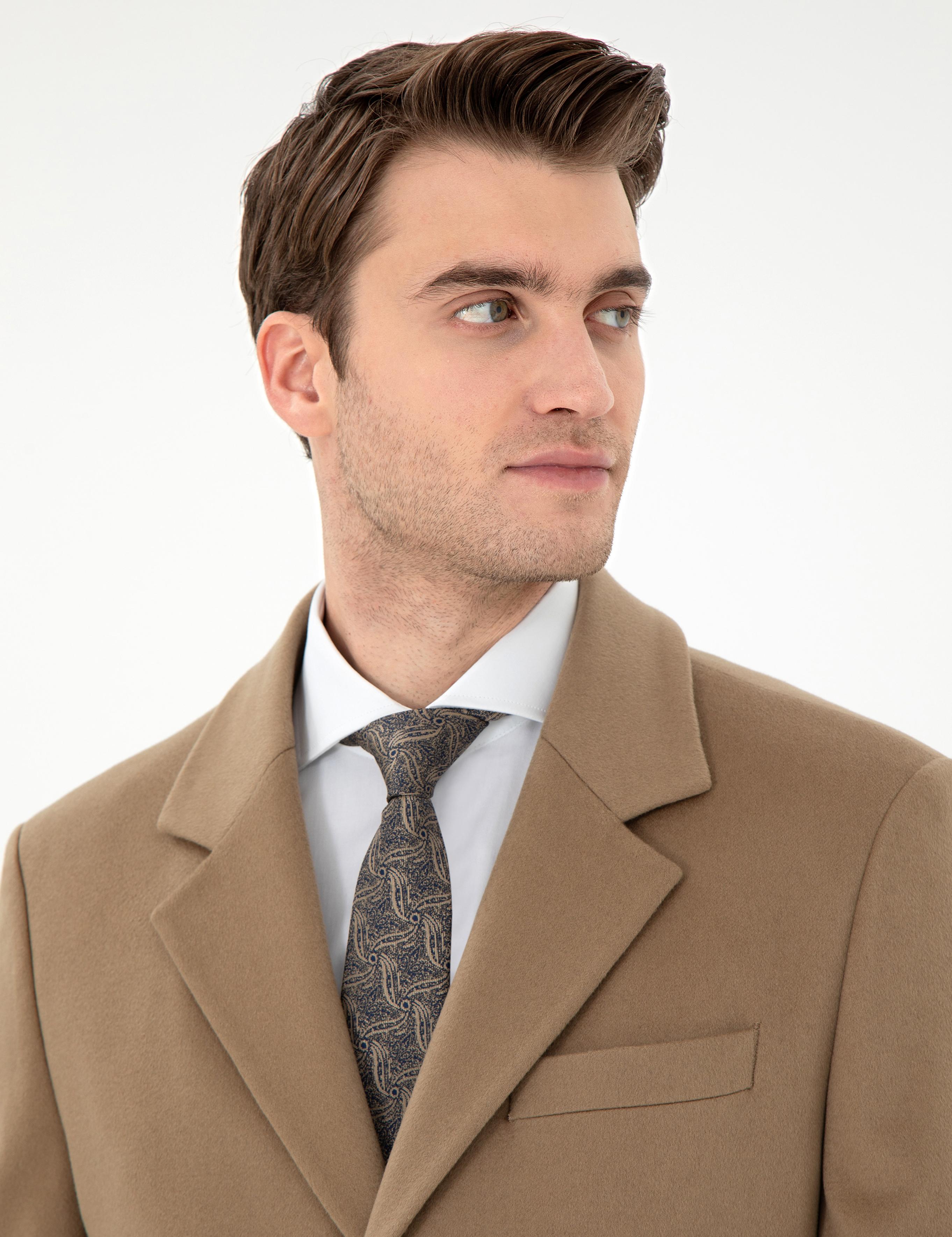 Camel Slim Fit Palto