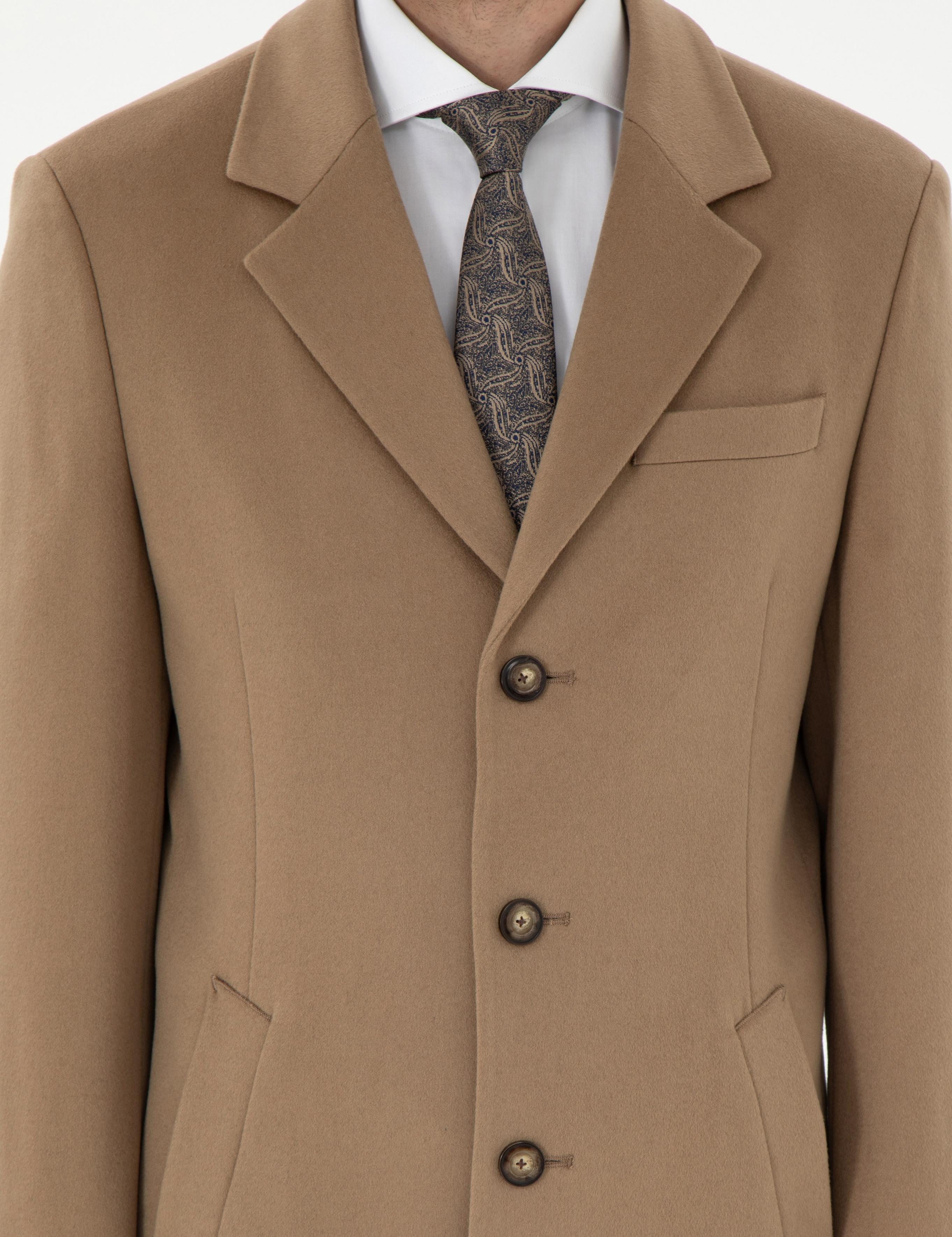Camel Slim Fit Palto