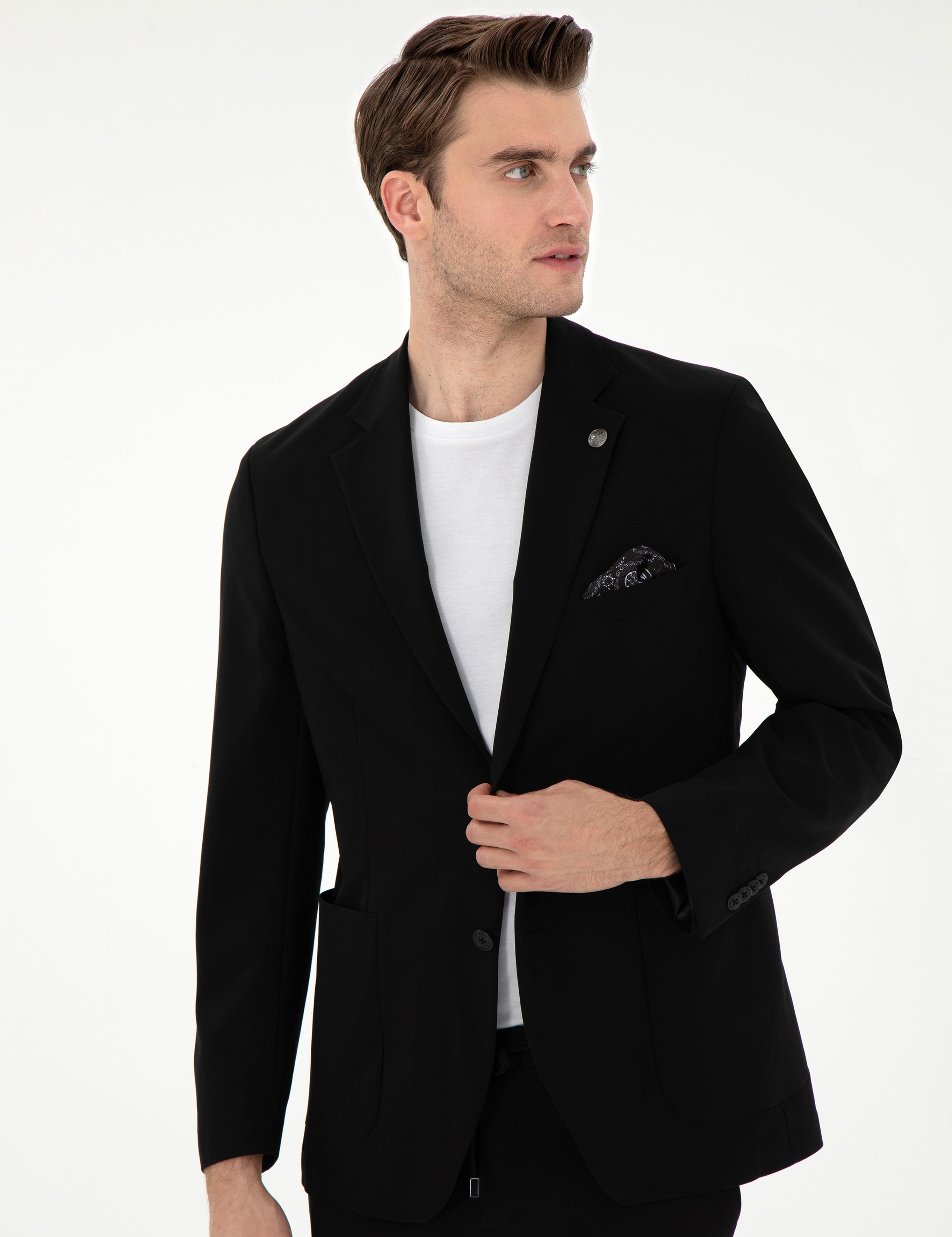 Siyah Slim Fit Ceket
