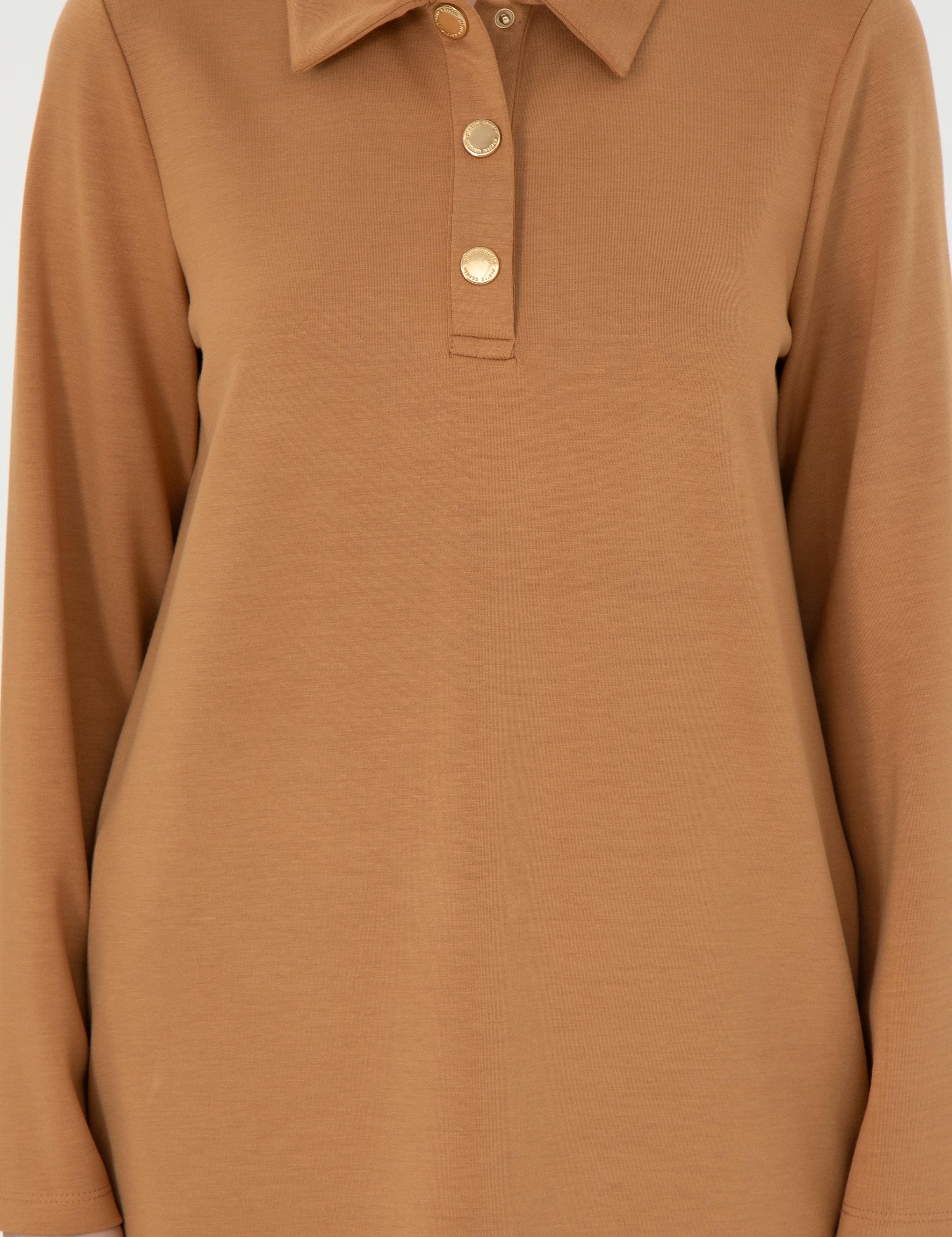 Camel Regular Fit Modal Kumaş Örme Elbise