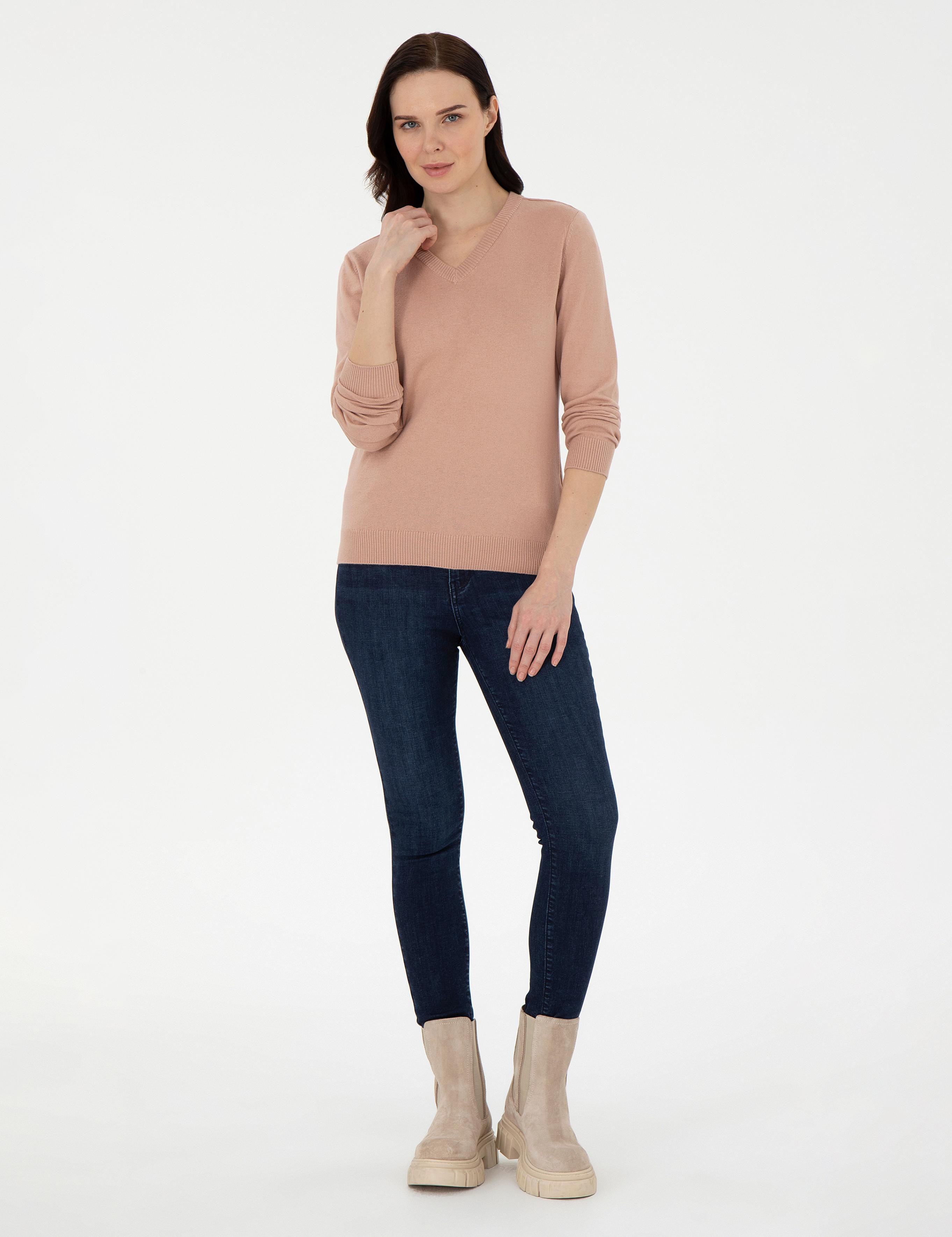 Pudra Slim Fit Basic Kazak