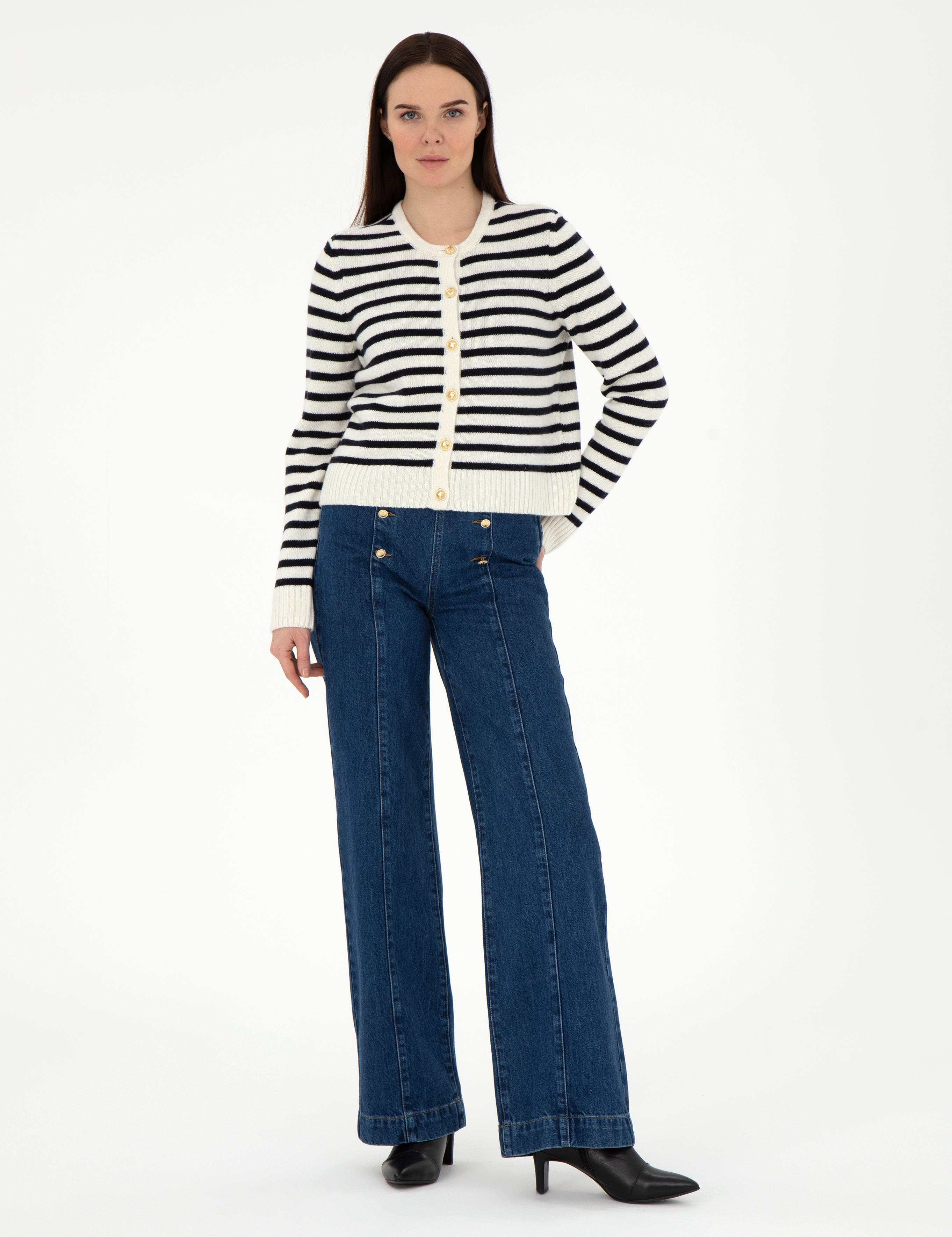 Ekru Crop Top Triko Hırka