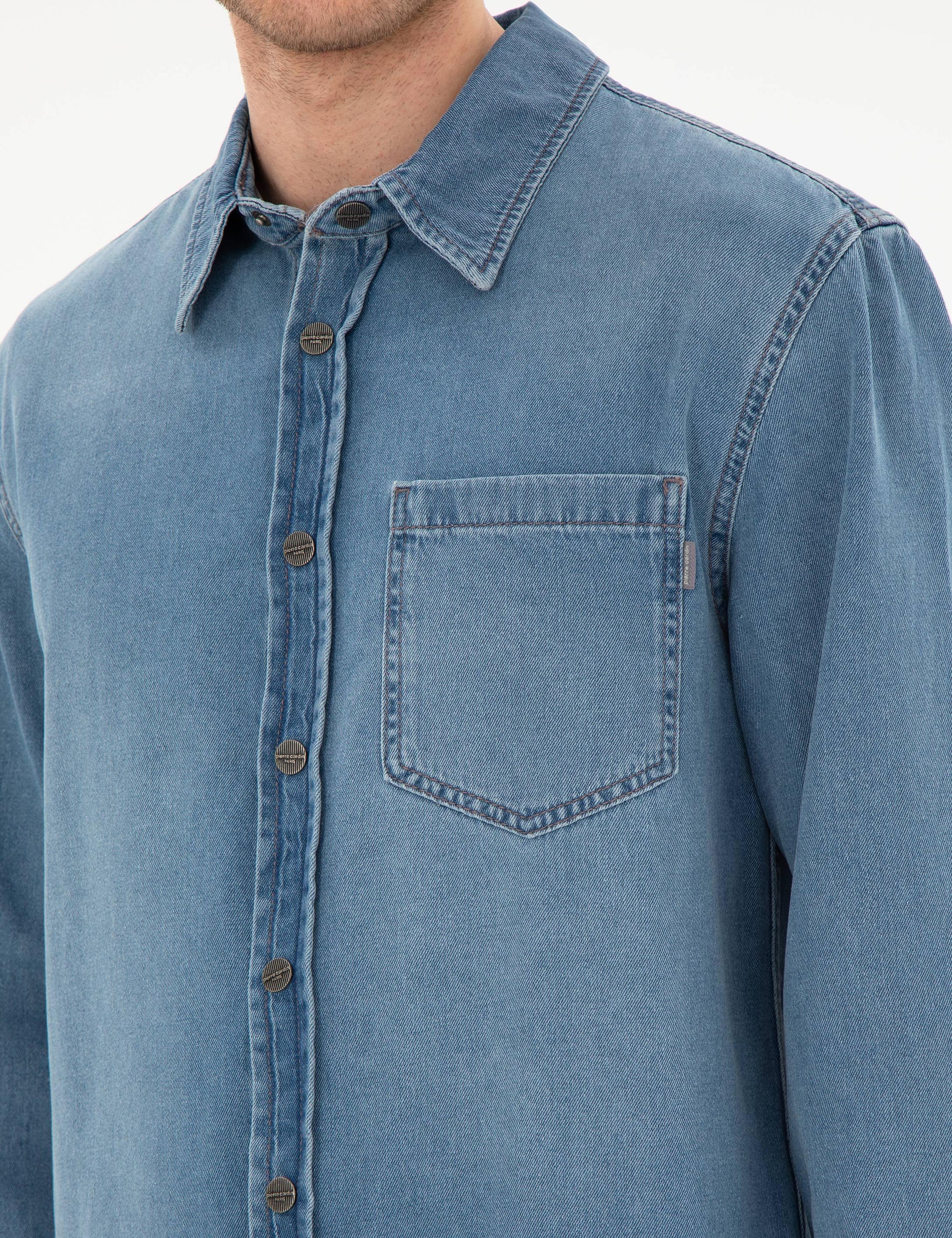 Mavi Comfort Fit Uzun Kollu Jean Gömlek