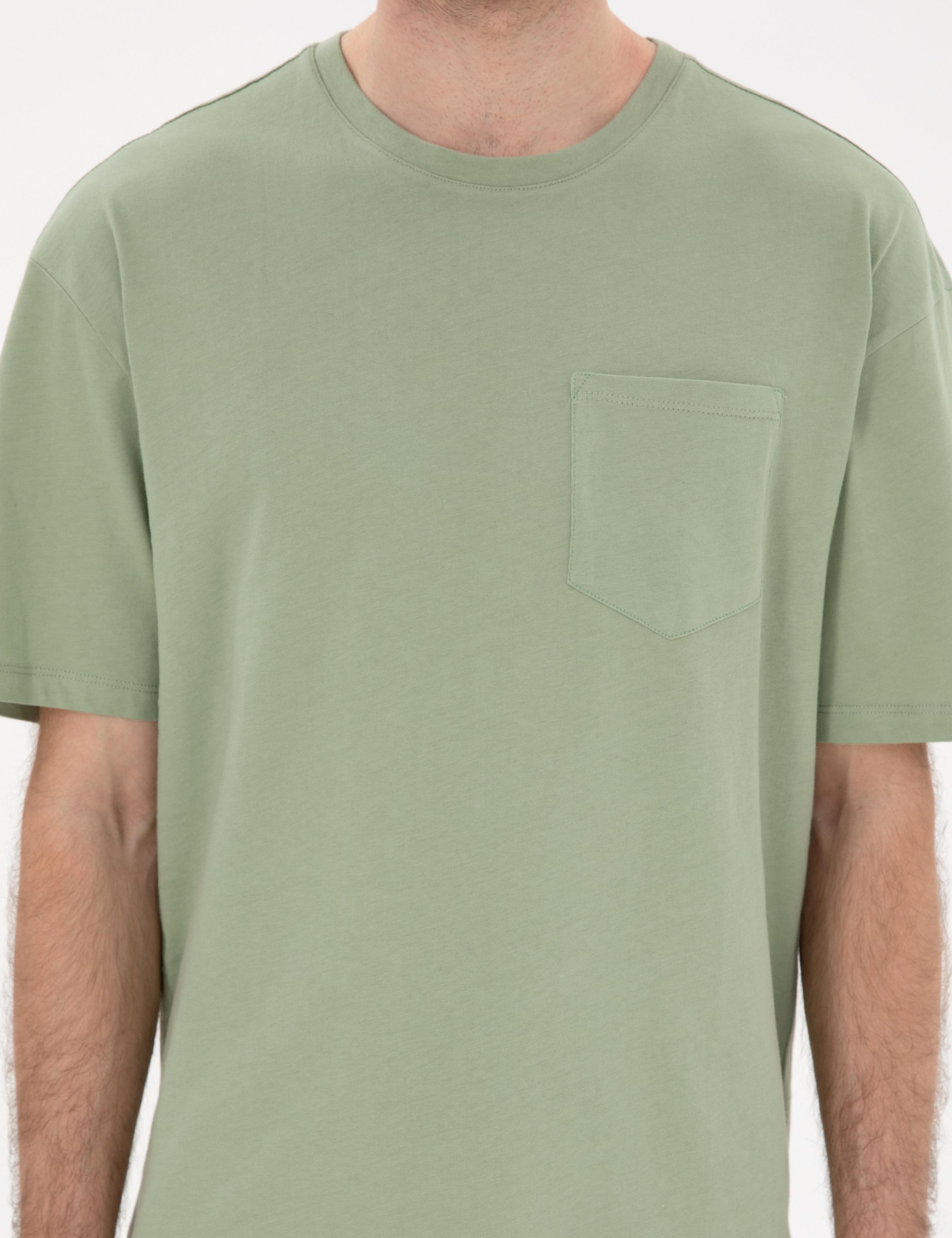 Yeşil Comfort Fit Basic Tişört
