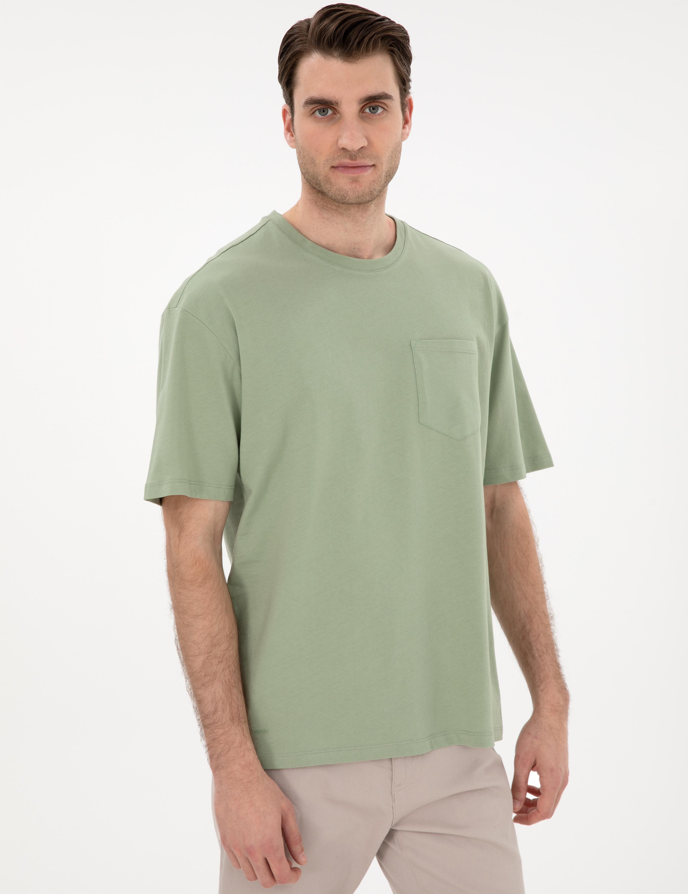 Yeşil Comfort Fit Basic Tişört