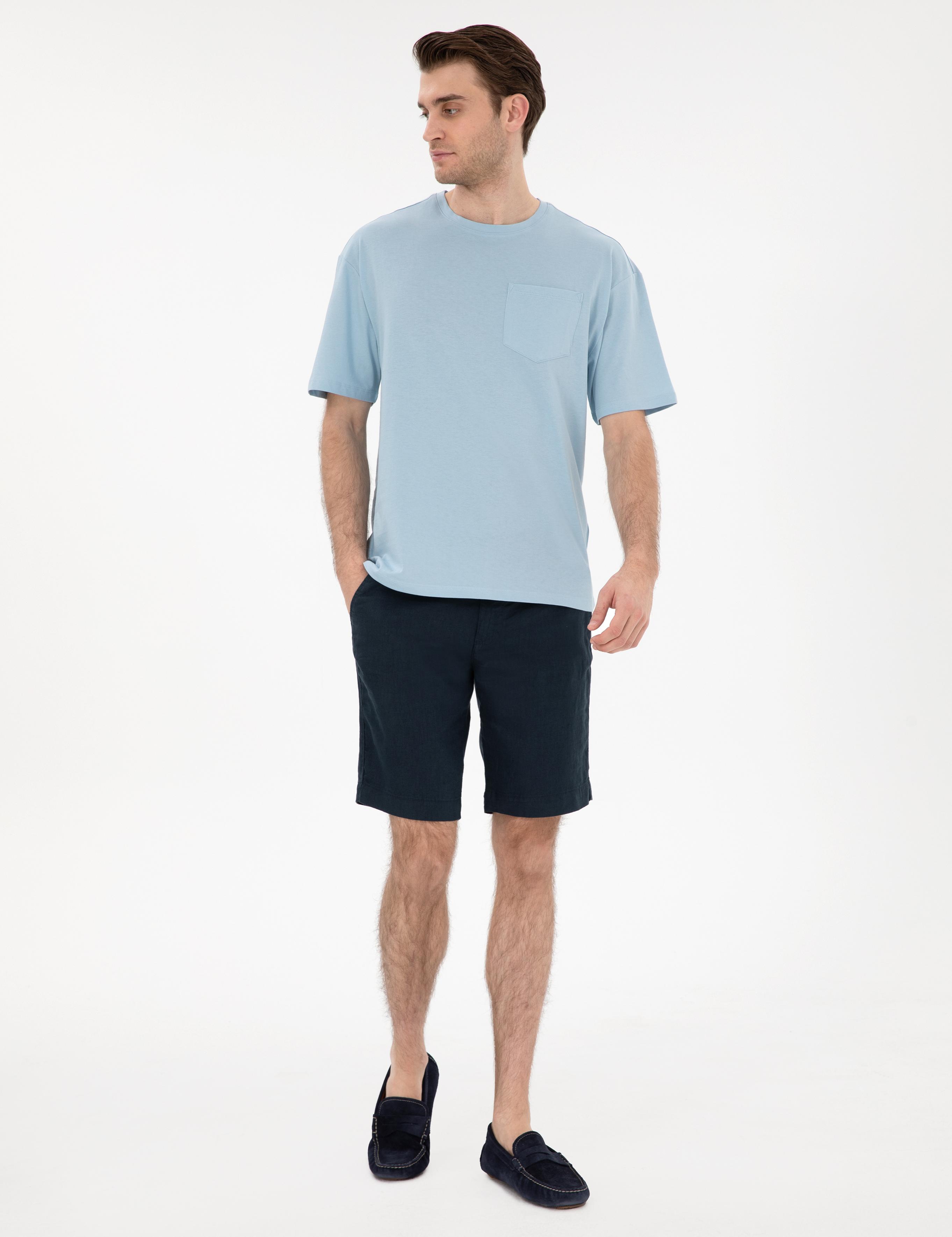Açık Mavi Comfort Fit Basic Tişört