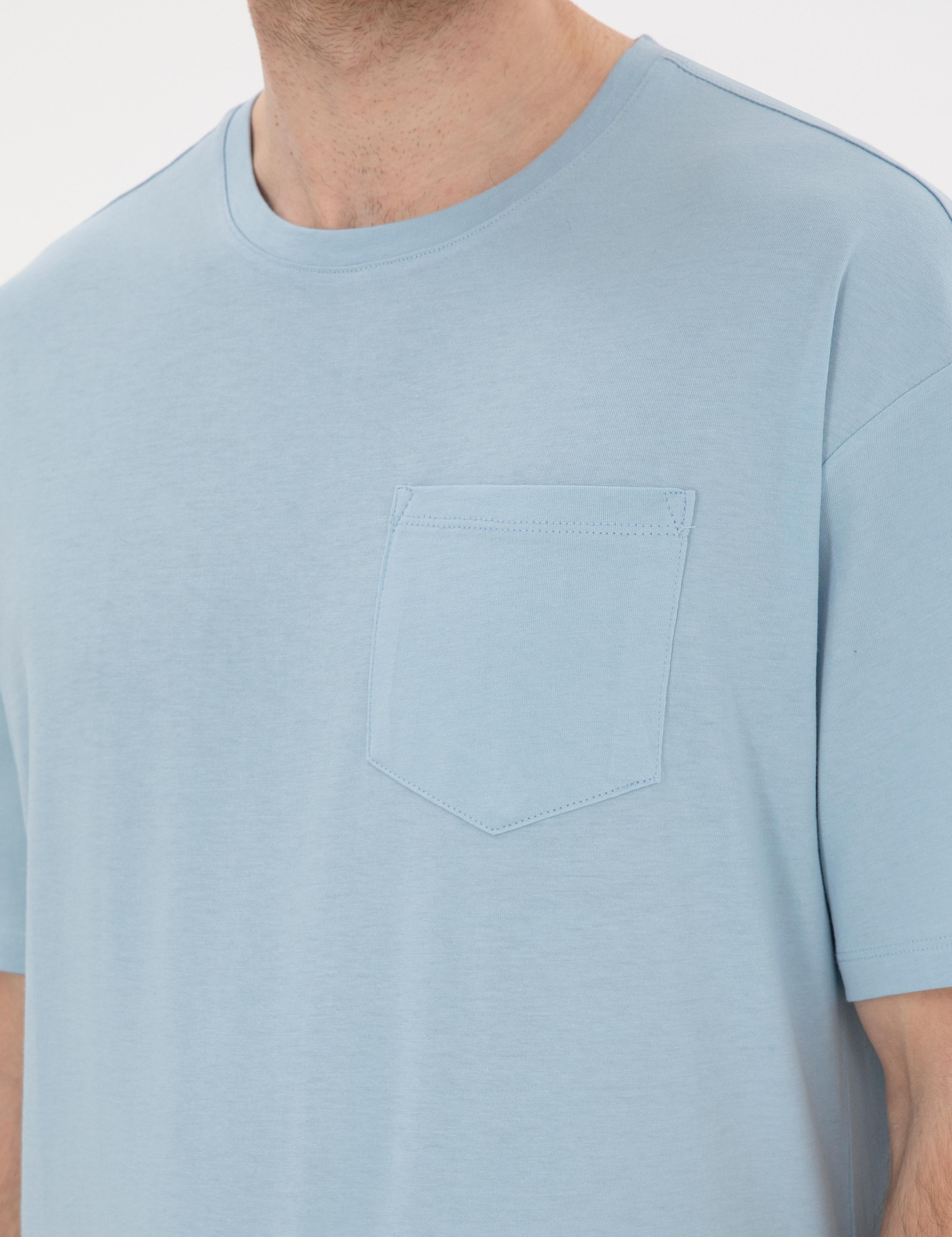 Açık Mavi Comfort Fit Basic Tişört