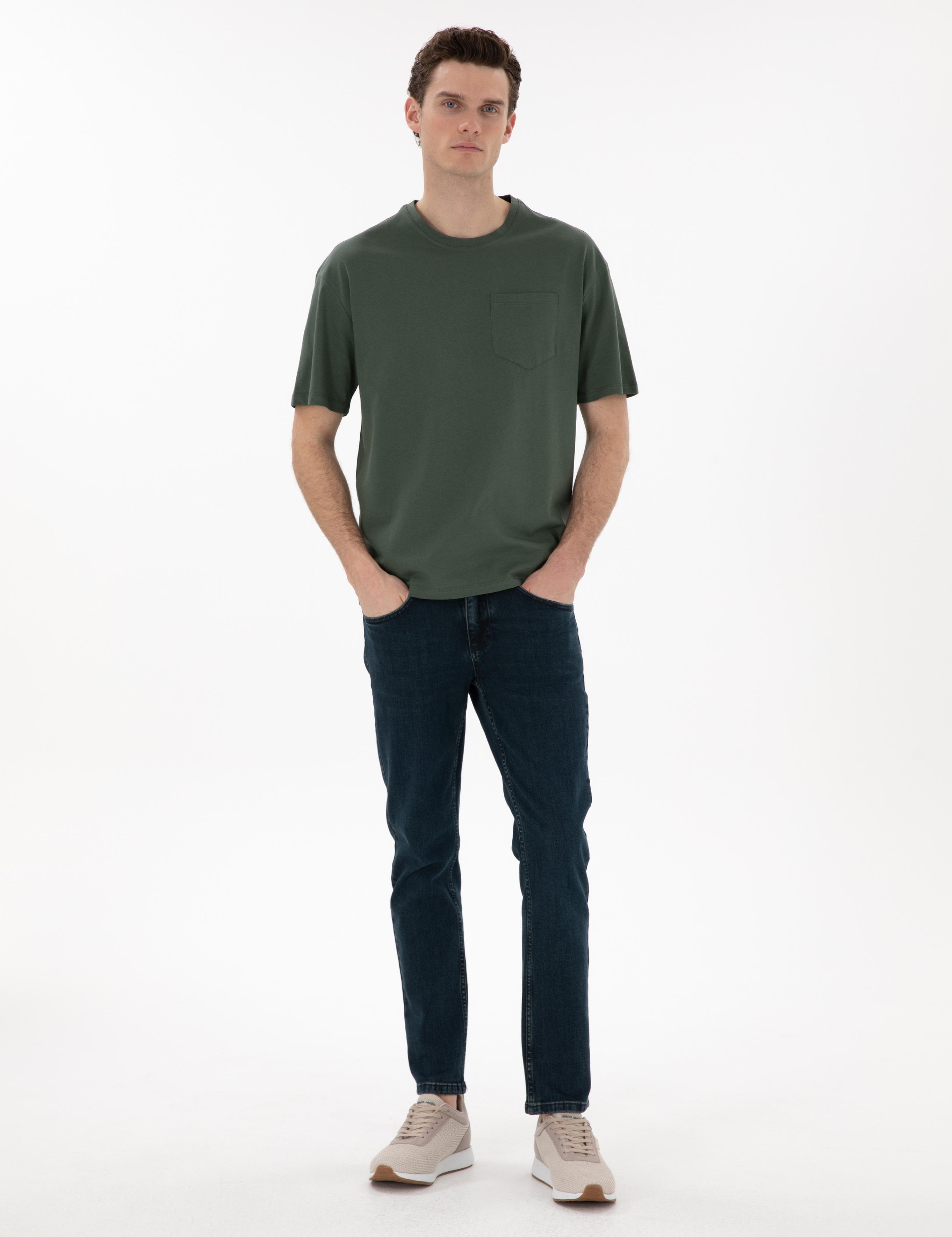 Koyu Yeşil Comfort Fit Basic Tişört
