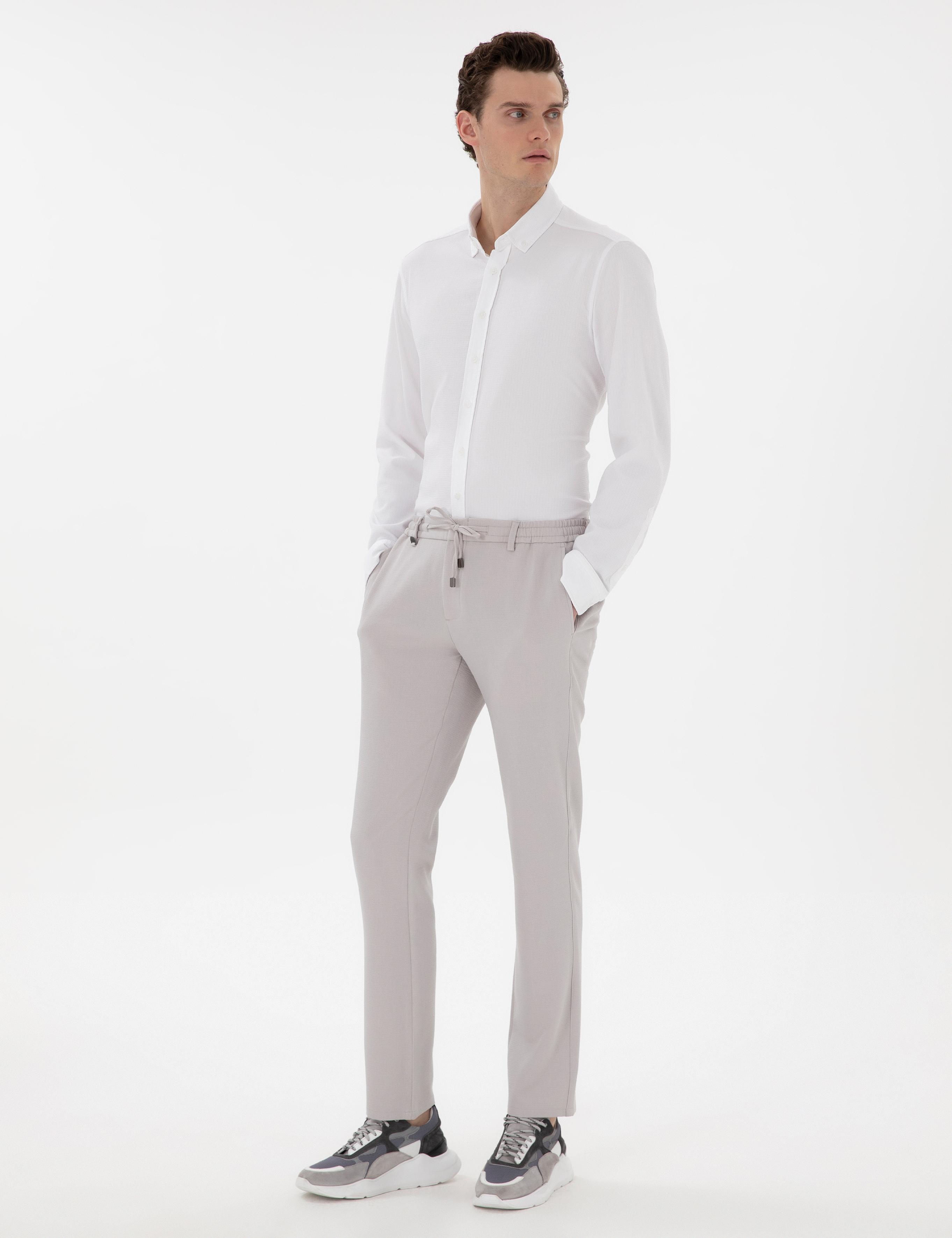Gri Slim Fit Kumaş Pantolon