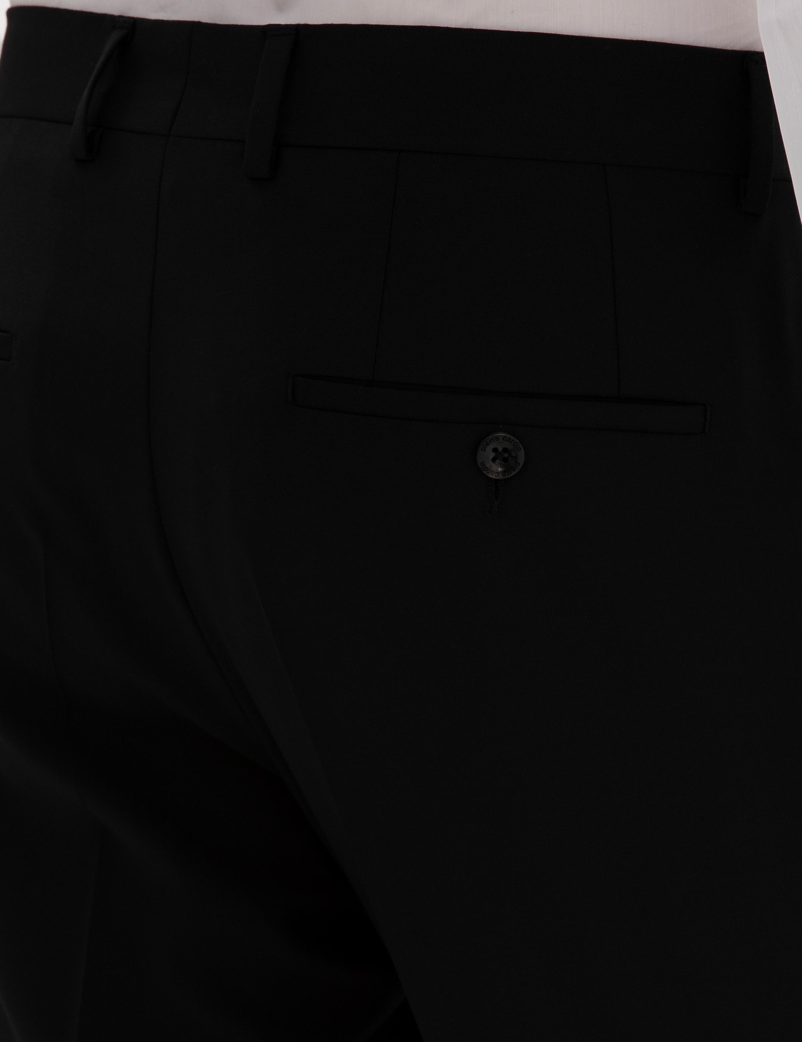 Siyah Slim Fit %100 Yün Kumaş Pantolon