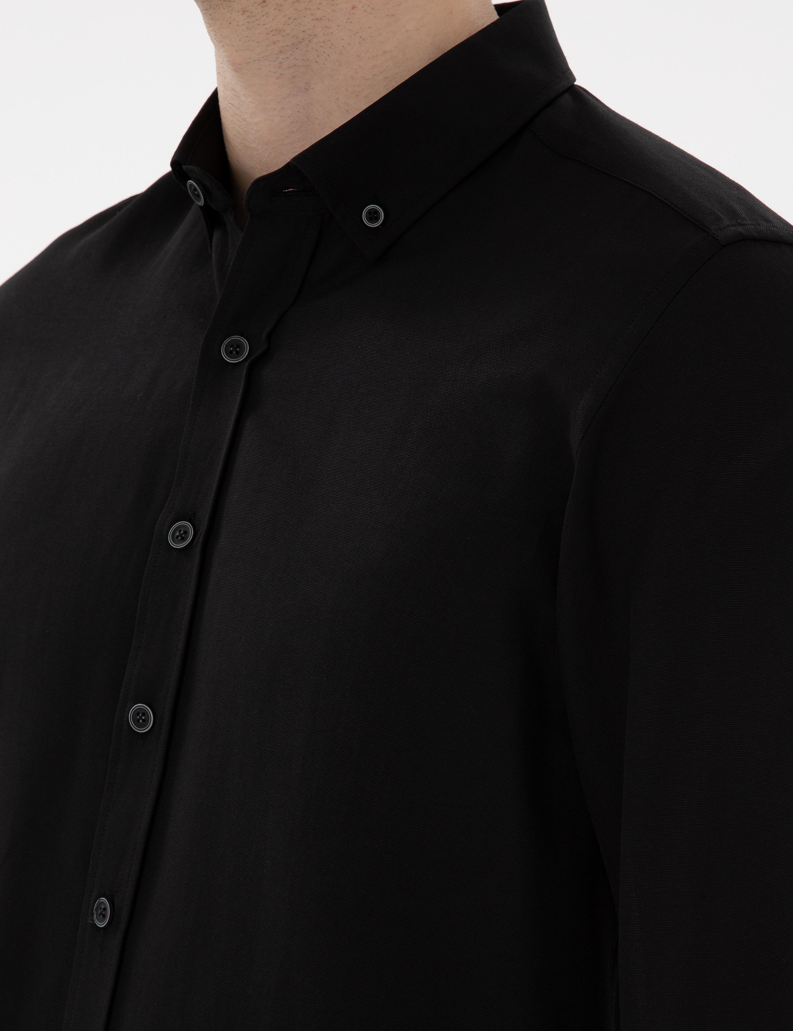Siyah Regular Fit Uzun Kollu Gömlek