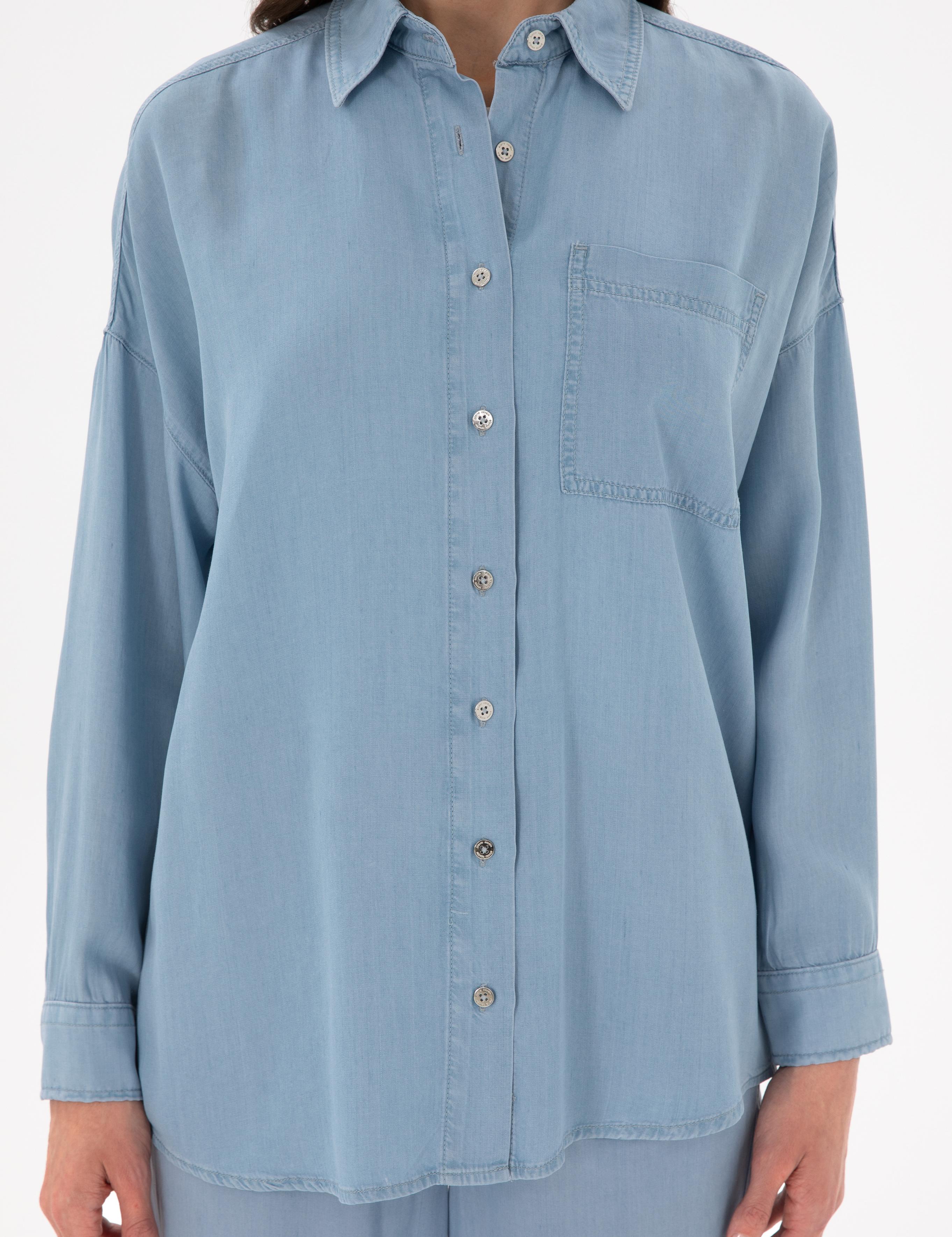 Mavi Oversize Jean Gömlek