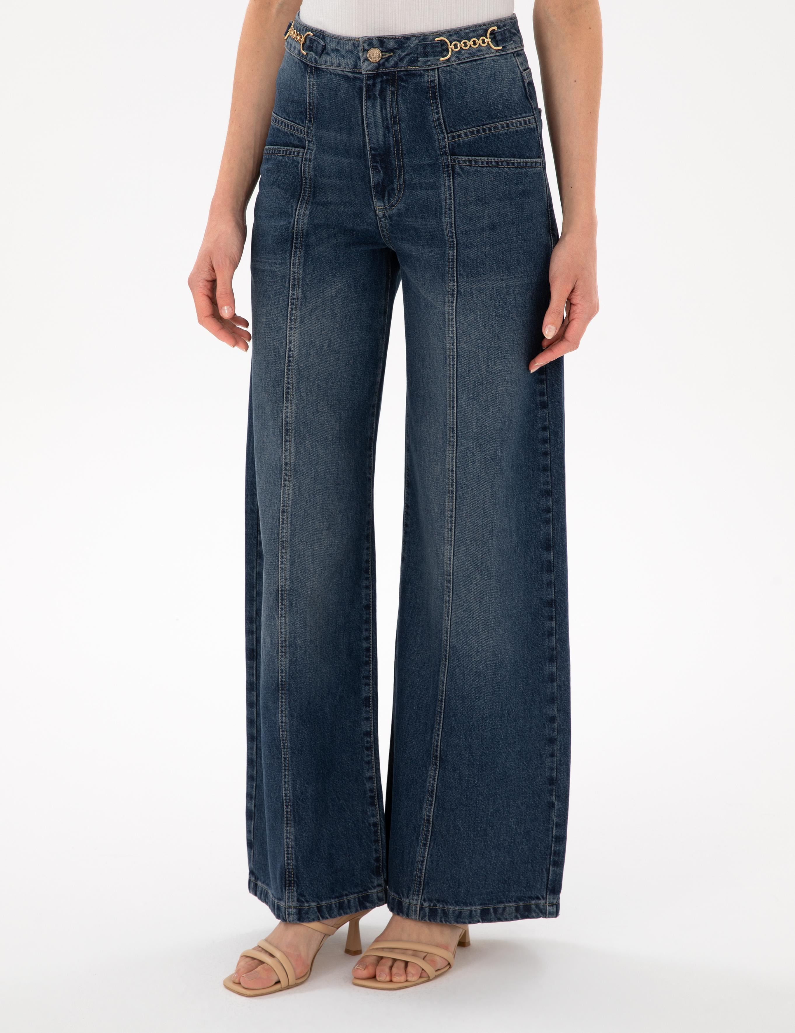 İndigo Jean Pantolon