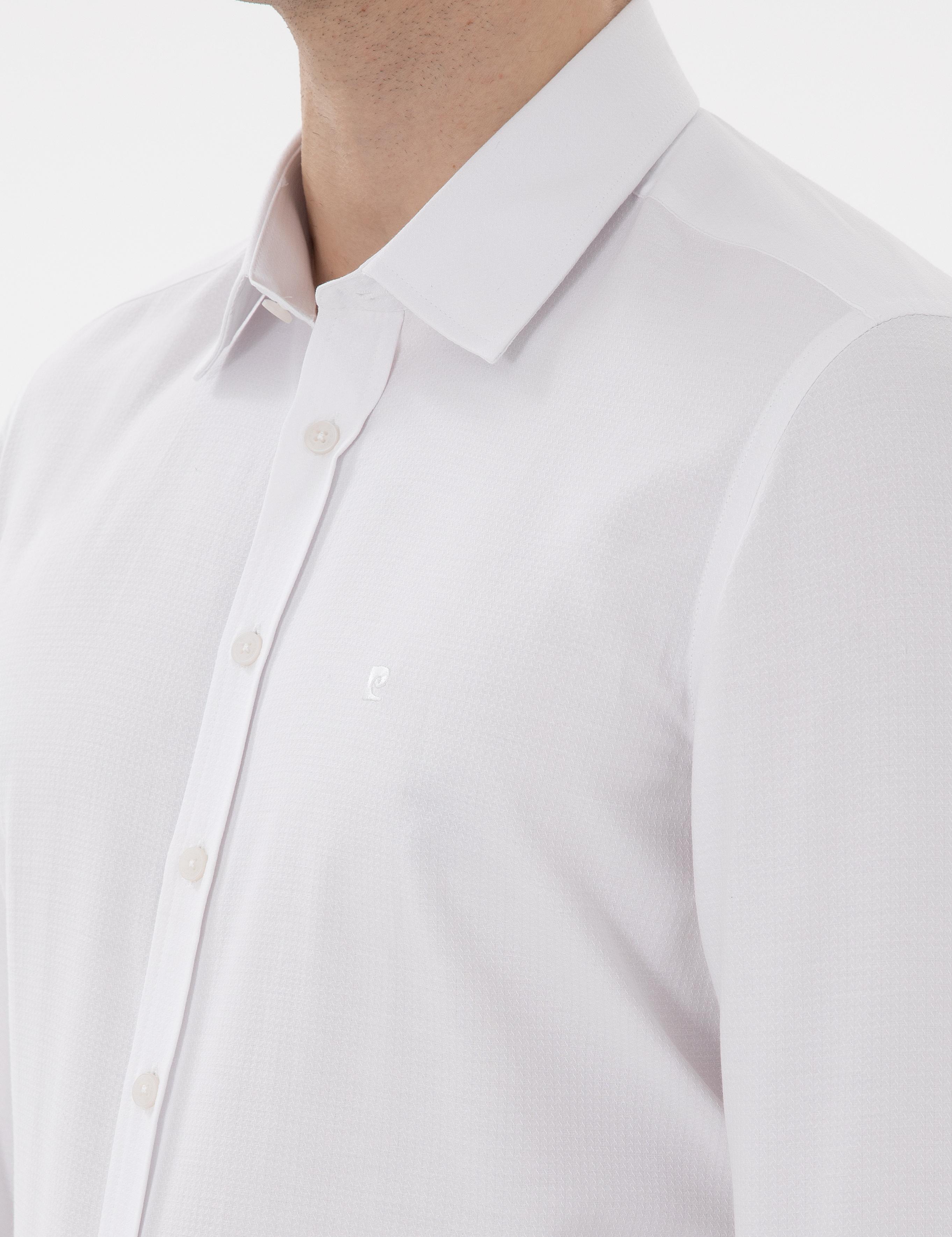 Beyaz Slim Fit Uzun Kollu Gömlek