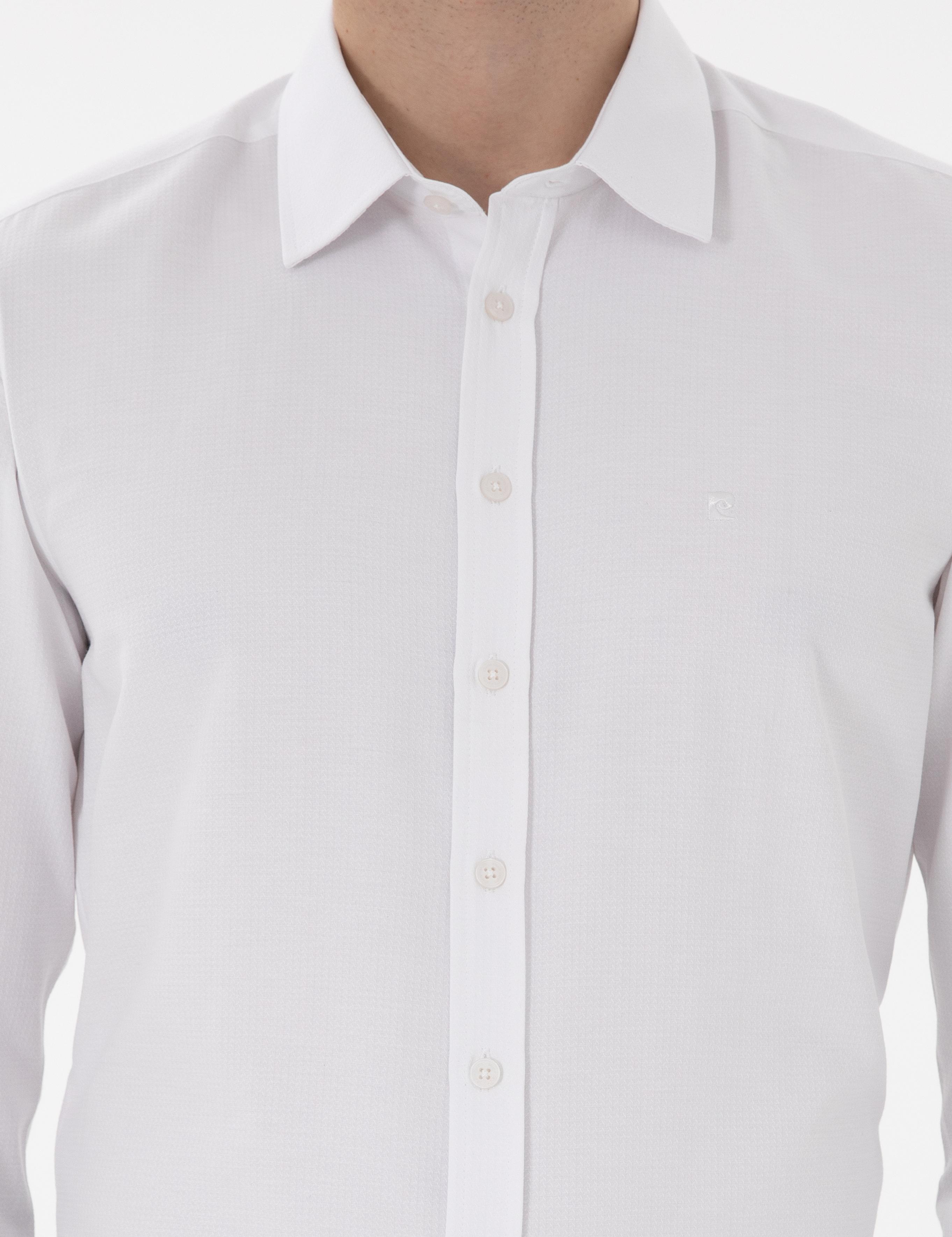 Beyaz Slim Fit Uzun Kollu Gömlek