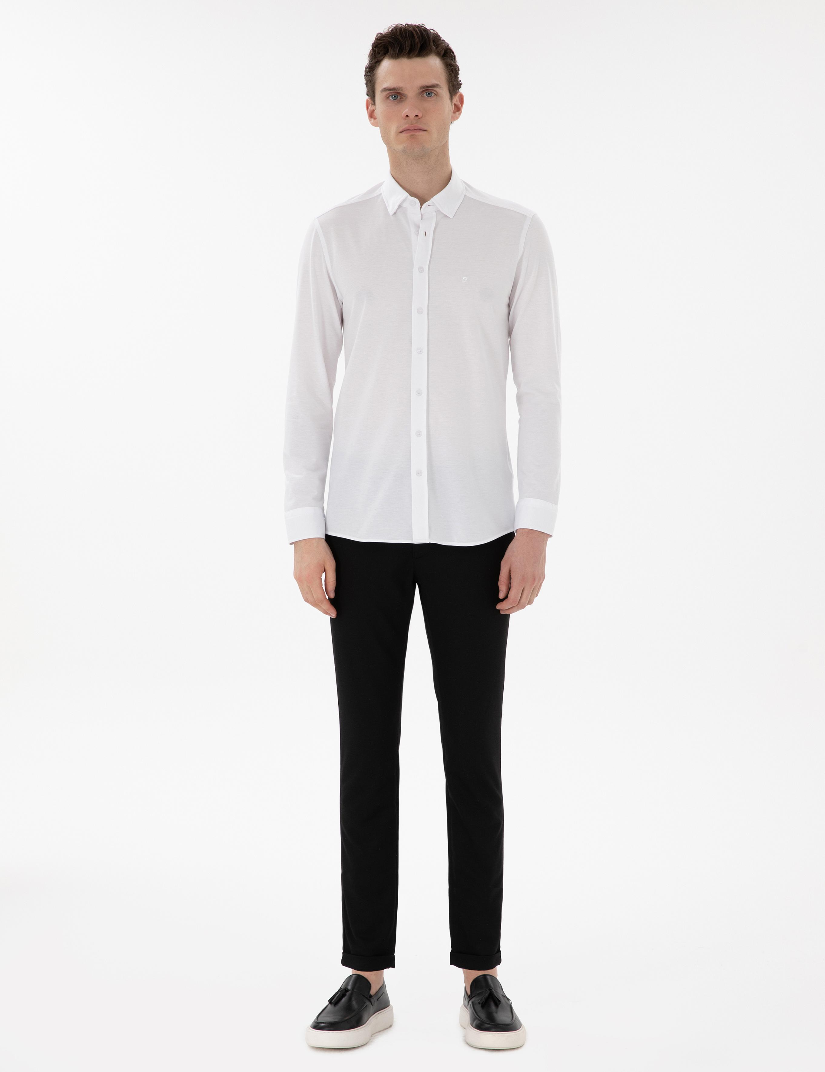 Beyaz Slim Fit Uzun Kollu Gömlek