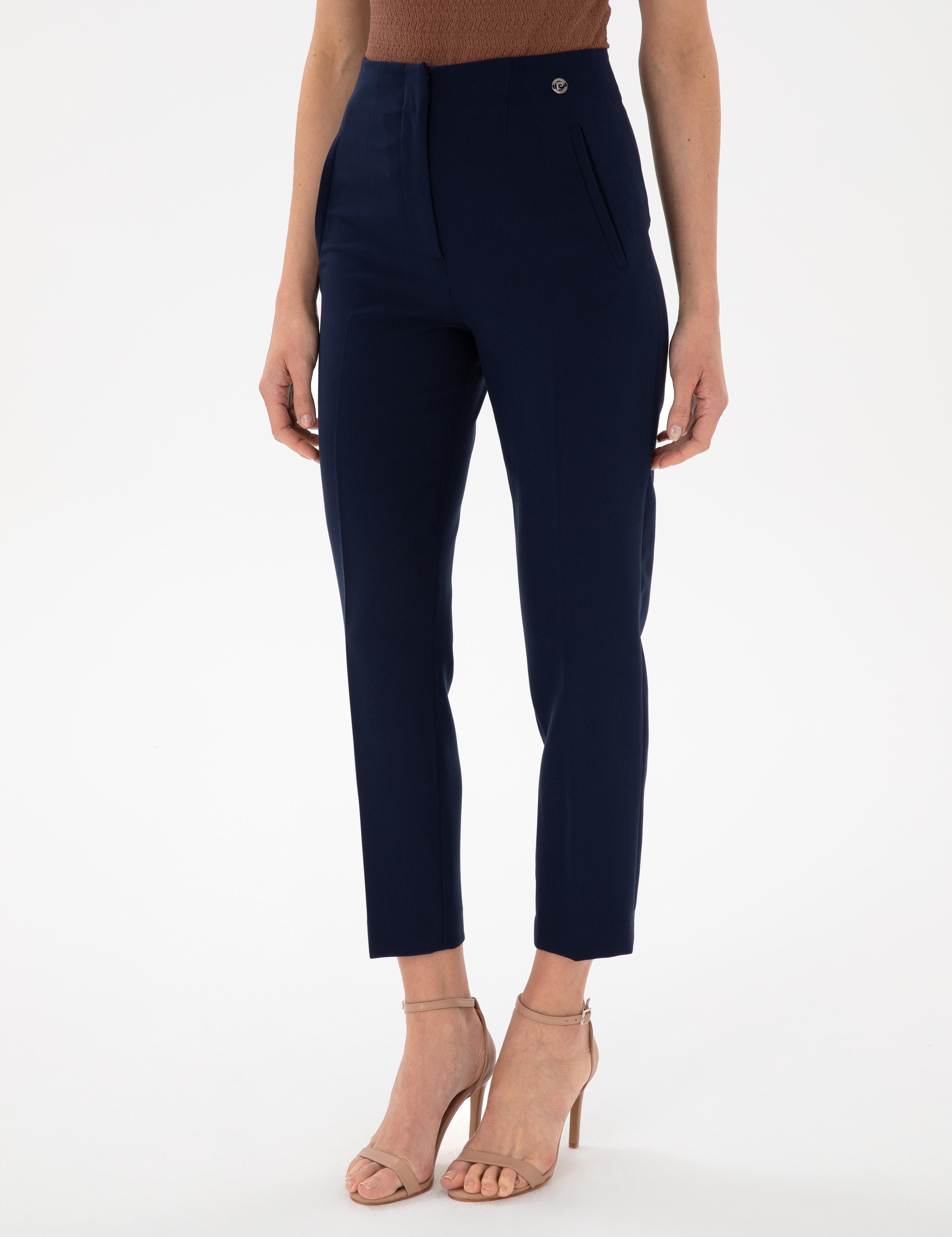 Lacivert Carrot Fit Kumaş Pantolon