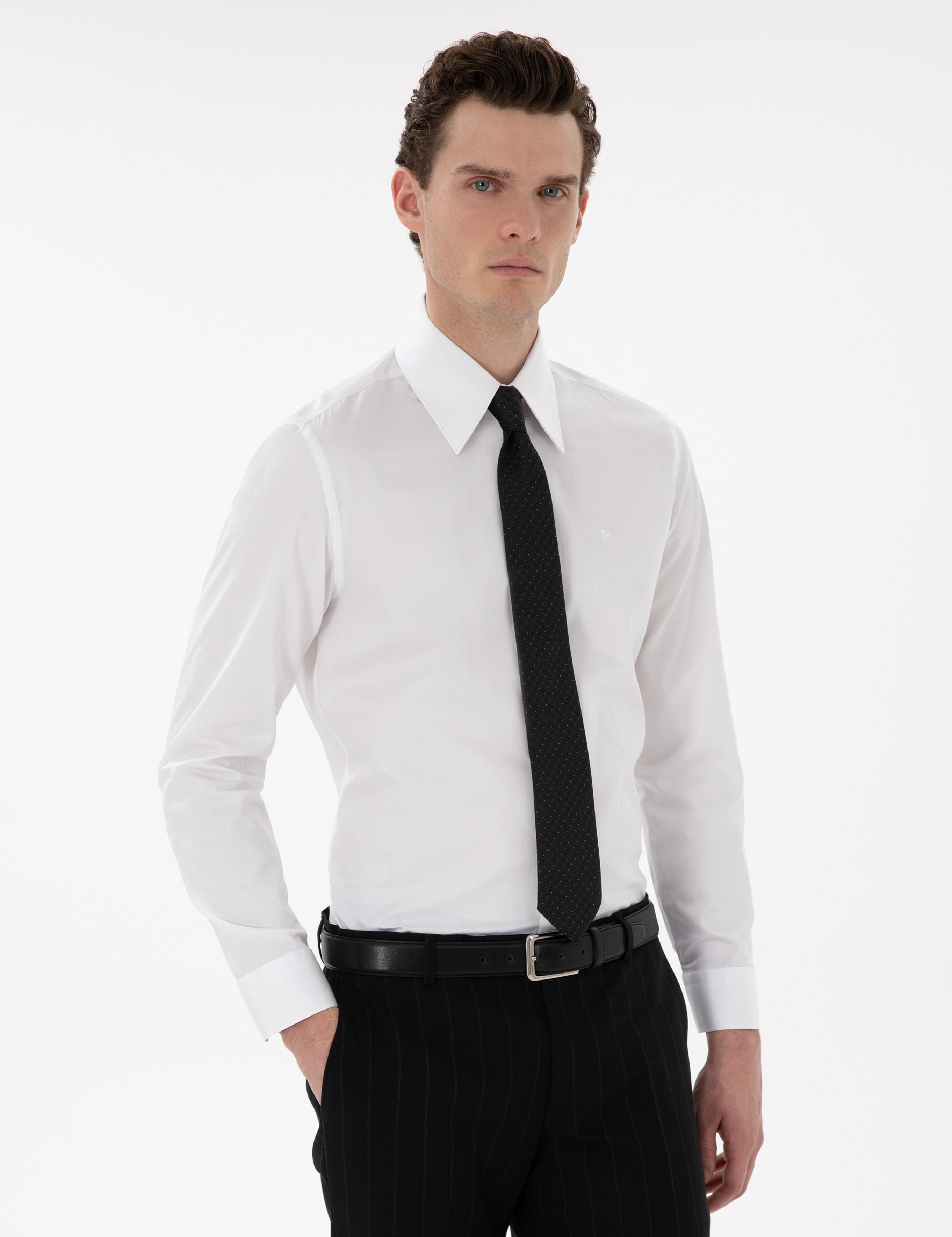 Beyaz Slim Fit Uzun Kollu Gömlek