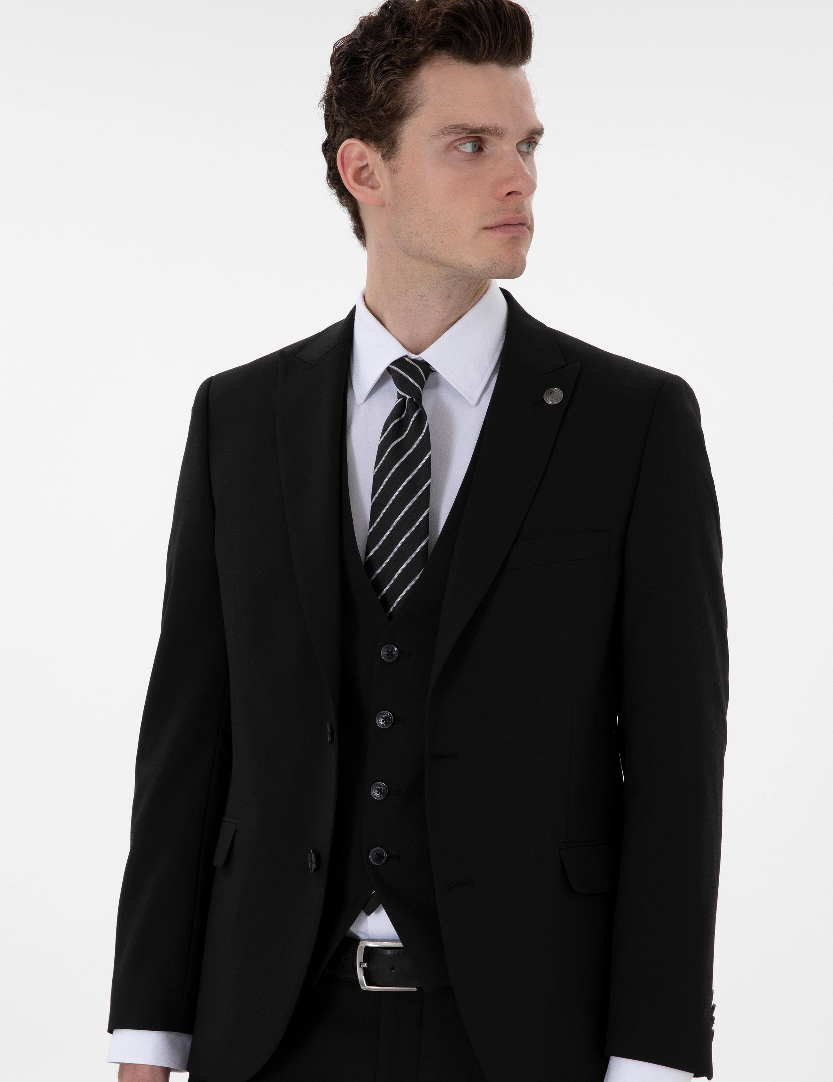 Siyah Ex. Slim Fit Takım Elbise