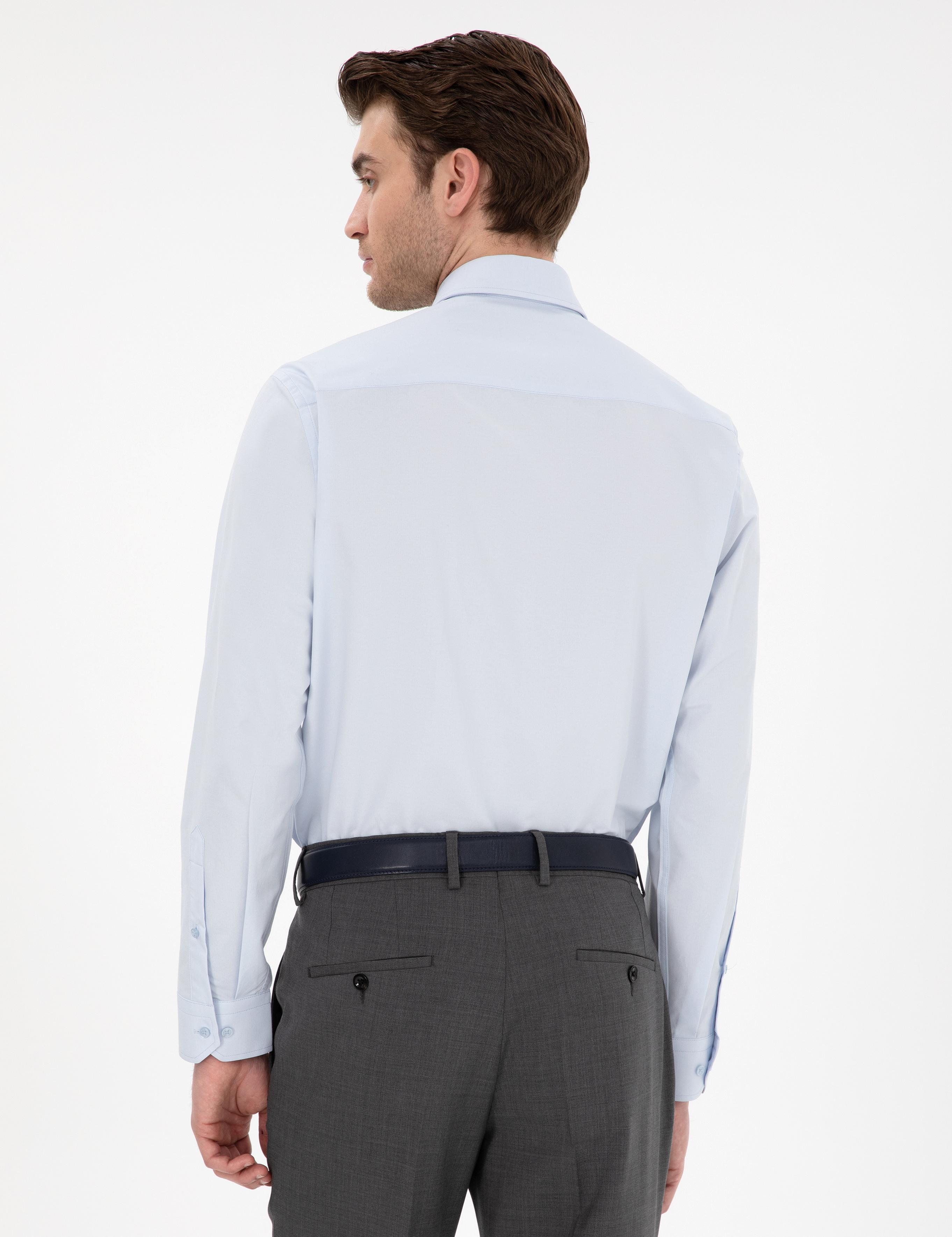 Açık Mavi Regular Fit Uzun Kollu Basic Gömlek